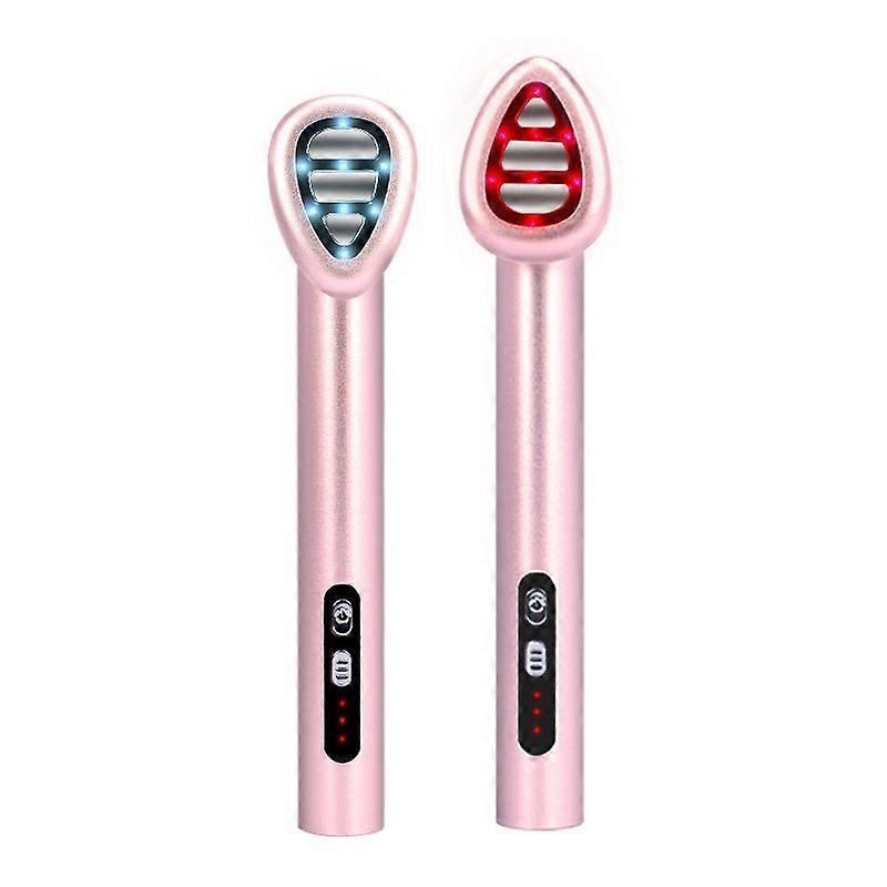 7 Color Red Light Therapy for Face and Neck, Red and Blue Light Handheld Wand with Microcurrent, LED Light Therapy for Face(pink)