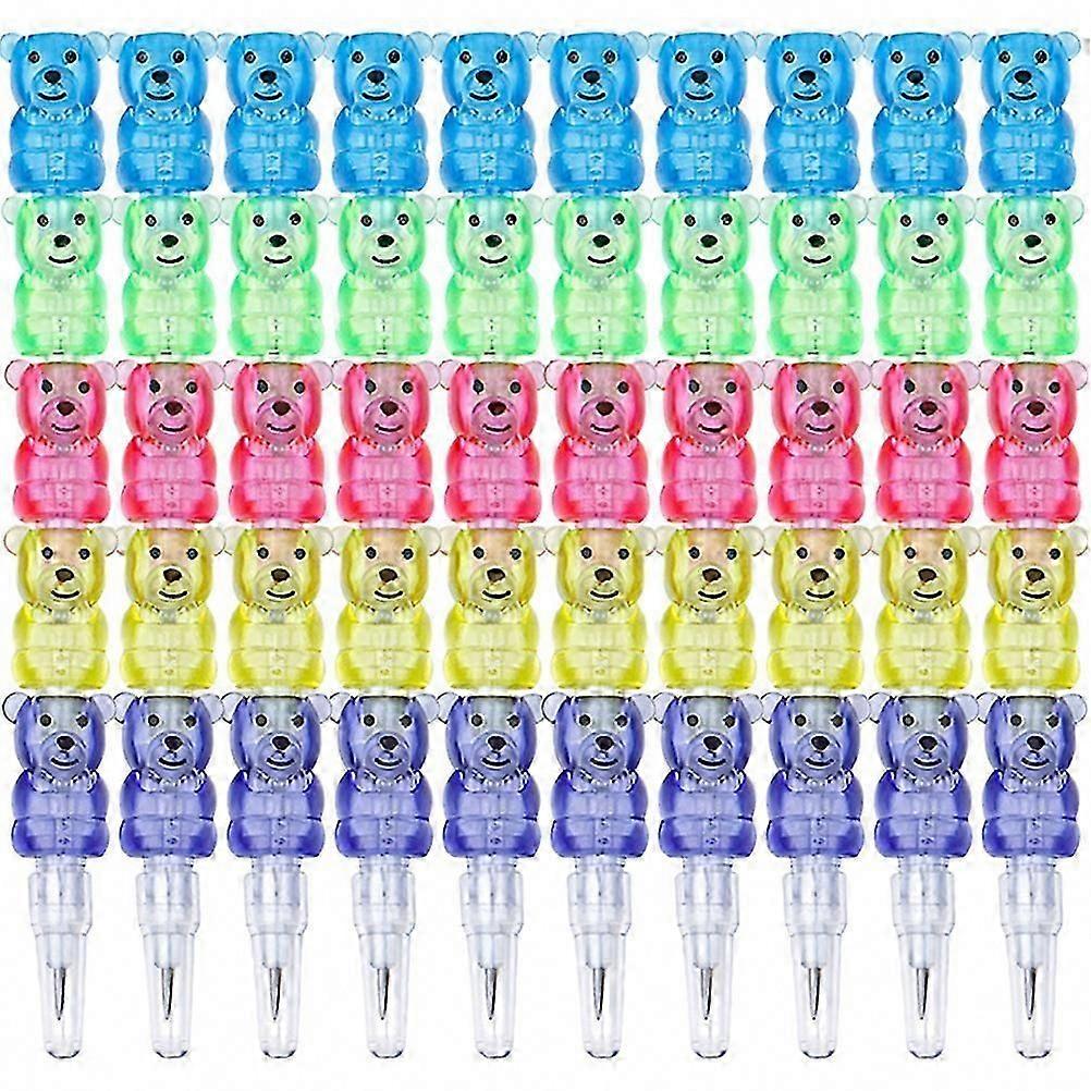 10 Pcs Cartoon Stacking Pencils for Kids, Bulk Stackable Plastic Pencils for Children