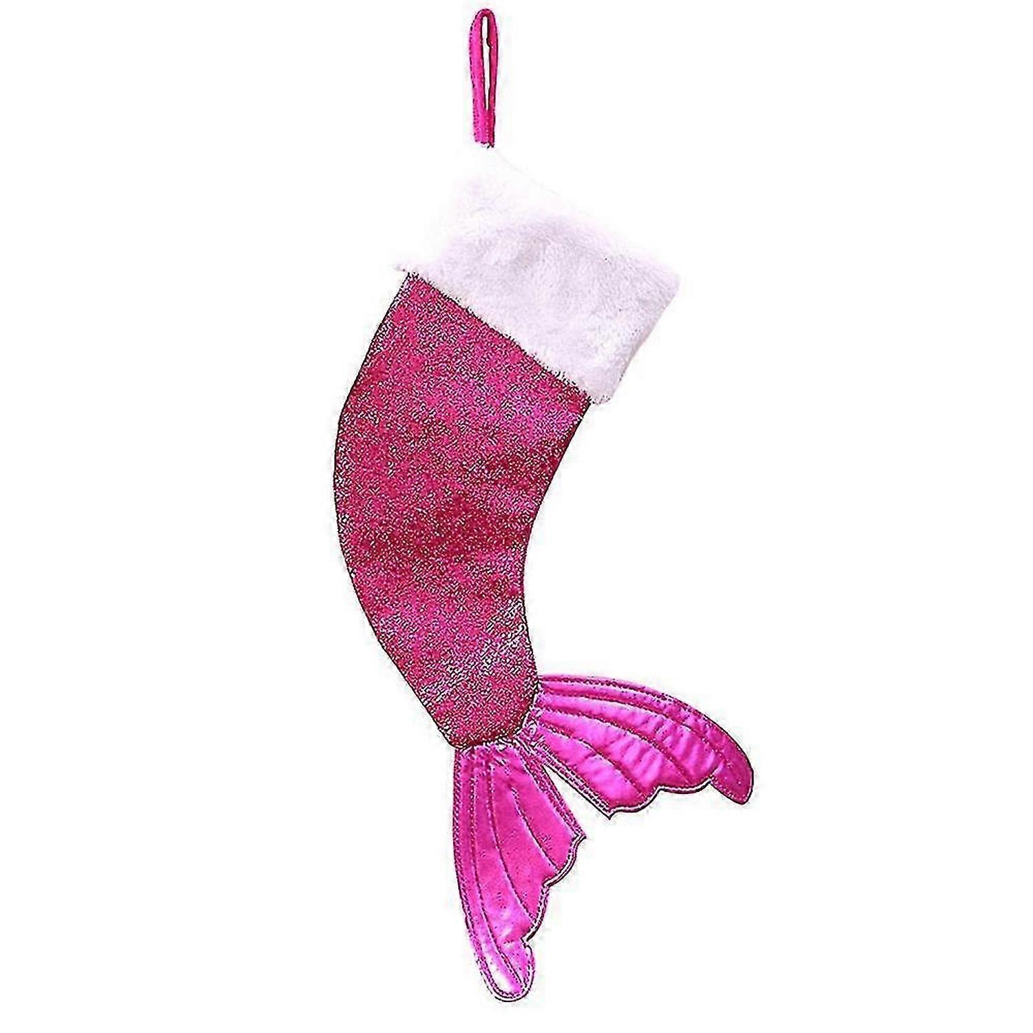1 pcs Sequin Fishtail Christmas Stocking Decoration gift bags