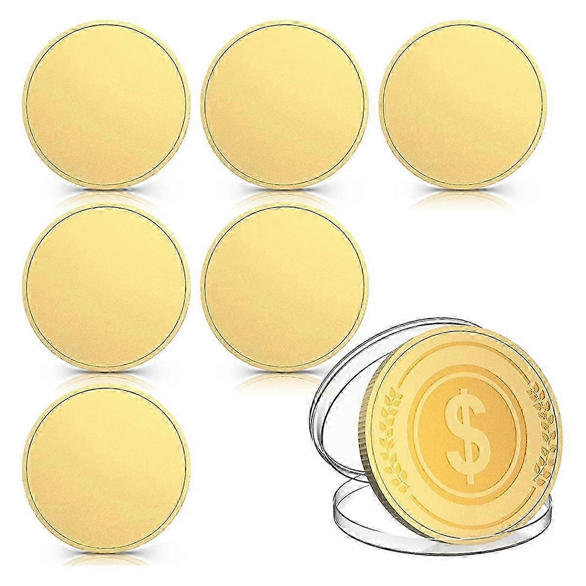 Protective Box with 6Pcs Blank Laser Engraved Patterns in Gold for DIY Crafts and Birthday Travel