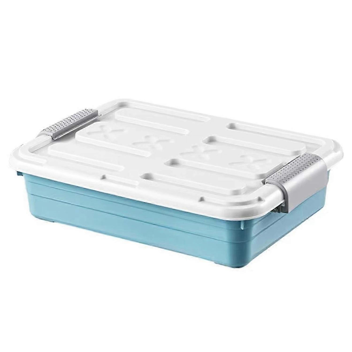 Under Bed Storage Organizer with Waterproof Casters, Large Capacity Space-Saving Solution for Home Organization Blue