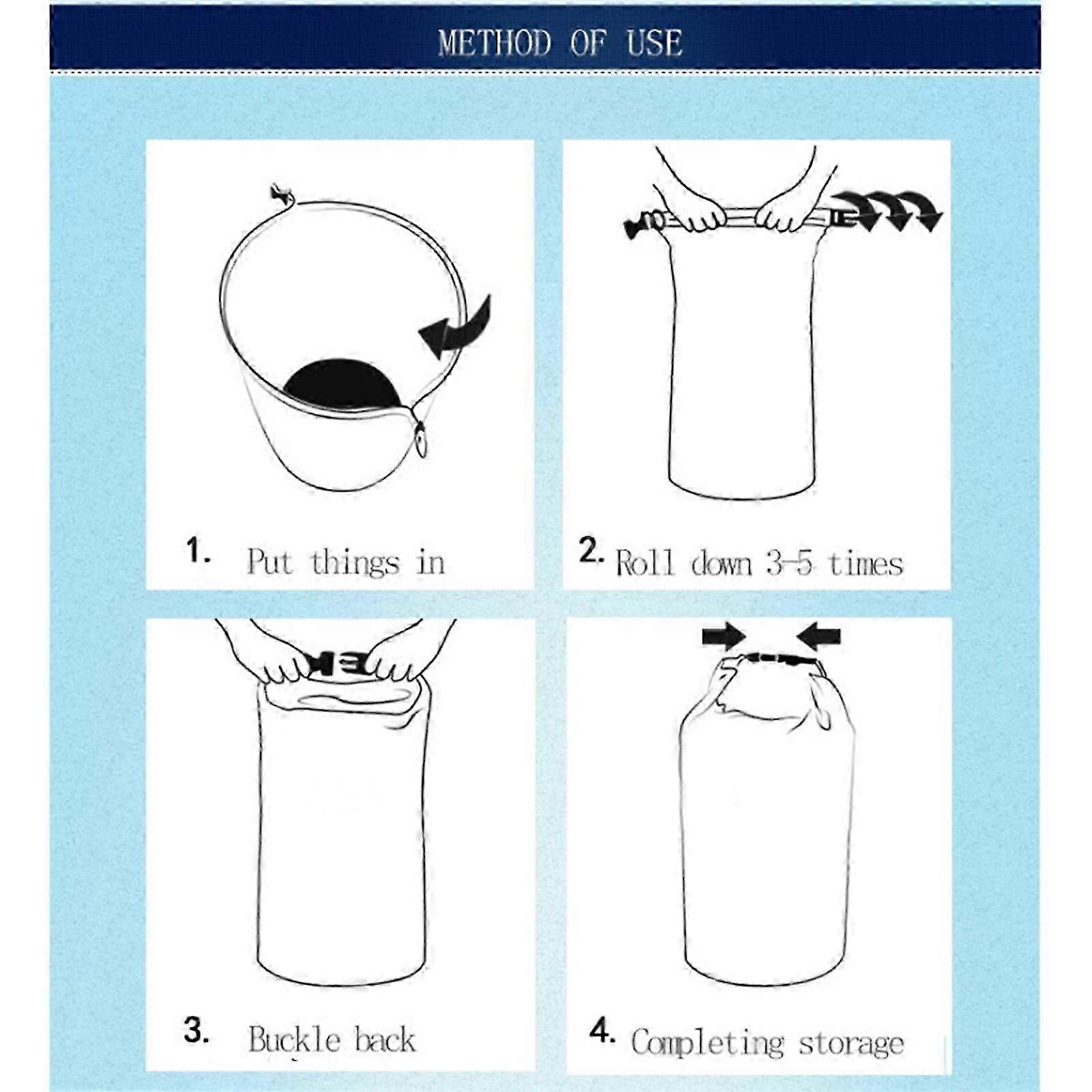 3pcs Waterproof Dry Bag Roll Top Dry Sack For Kayaking Boating Fishing Swimming