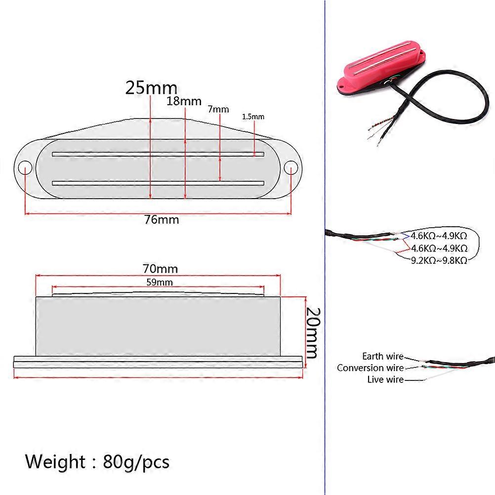 Replacement Pickups for Guitar Humbucker Dual Coil 2Pcs Red