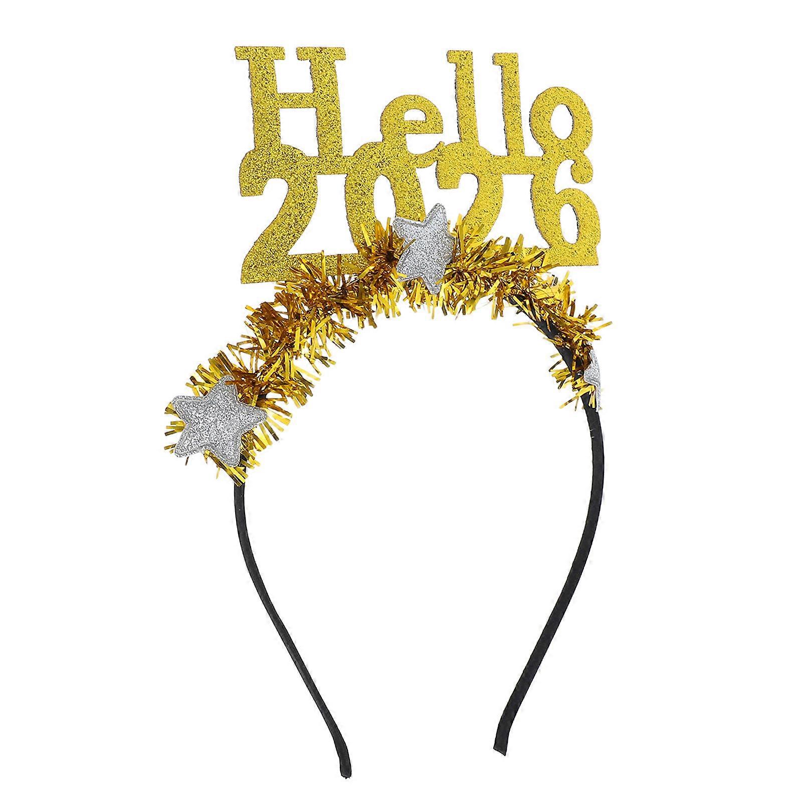 New Year Party Headwear Hello 2026 Headband for 3Pcs Photo Booth Prop