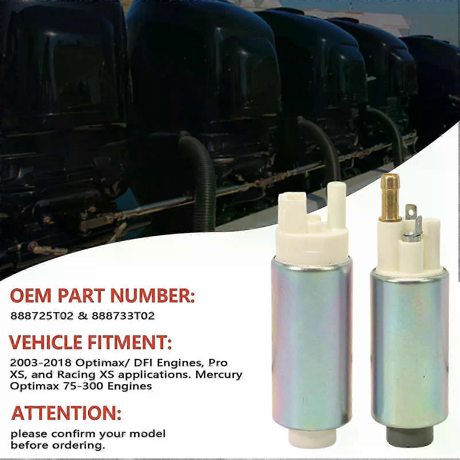 High and Low Pressure Fuel Pump Assembly for 2003- Mercury Outboard Optimax DFI Replaces 888725T02 888733T02