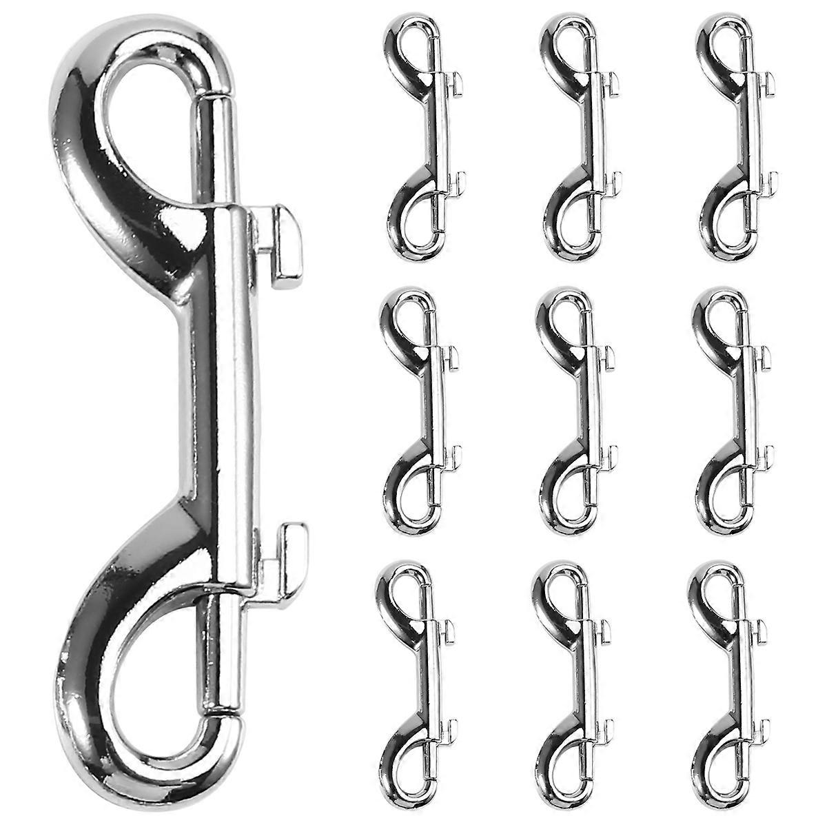 10pcs 88mm Scuba Diving Double End Bolt Snap Hook Clips Zinc Alloy Quick Draw Link Carabiner B-Shape Spring Hook