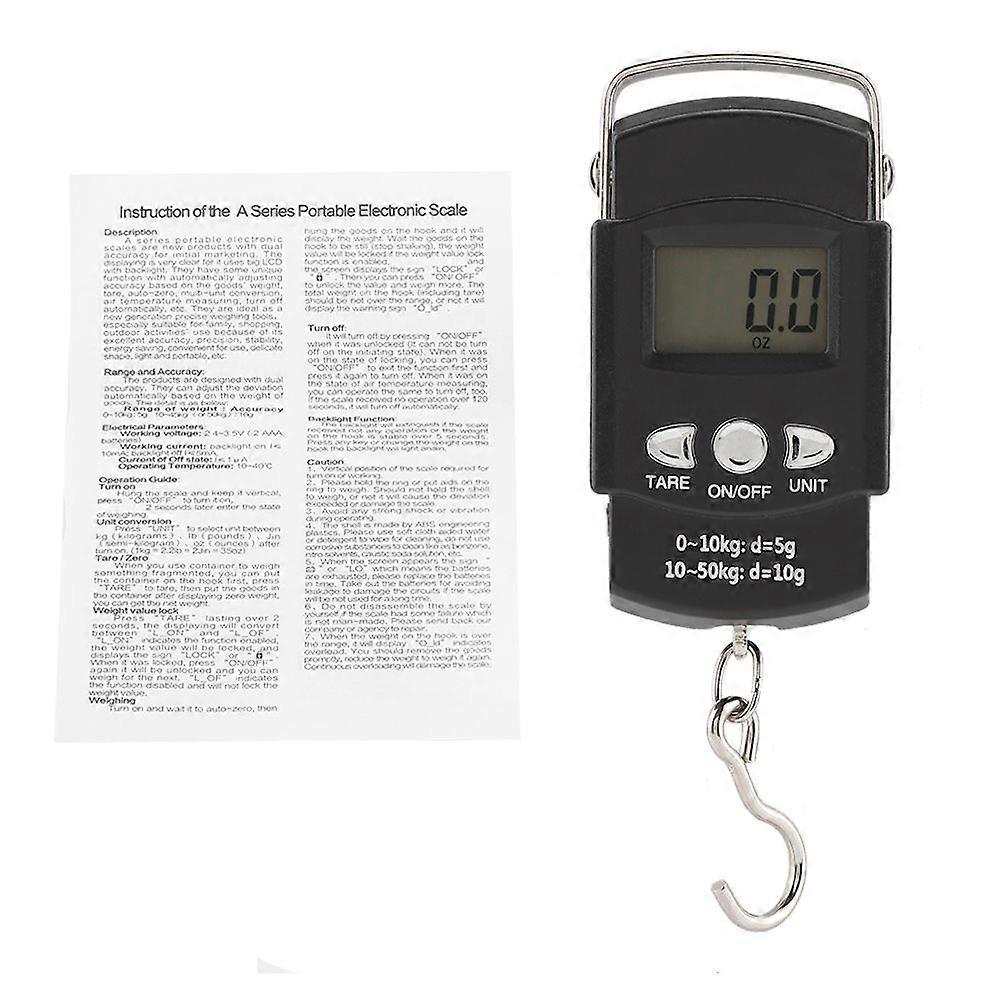 50KG/10G Portable Electronic LCD Digital Weight Scale with Tape Measure Hook