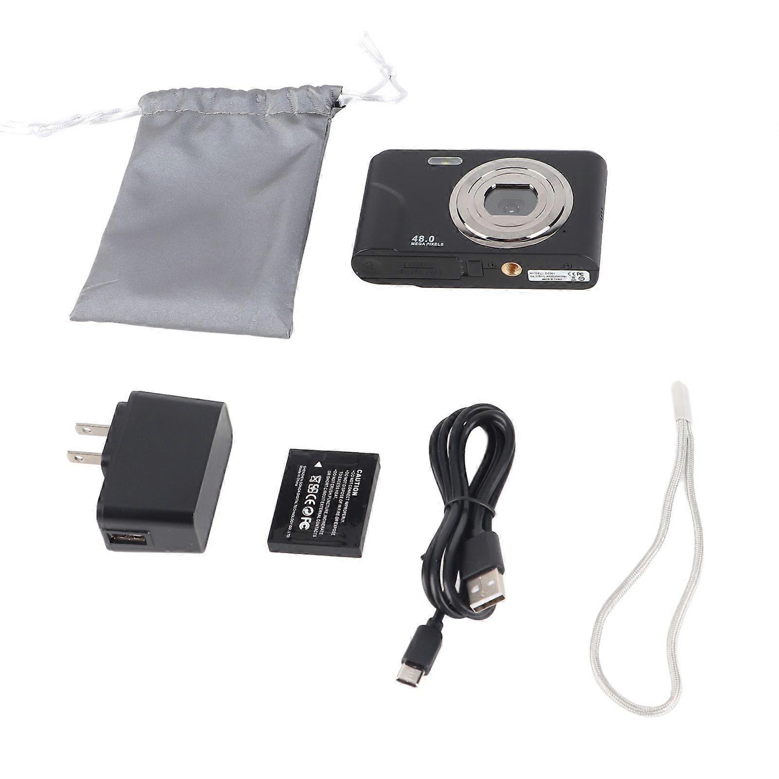 Digital Camera 48MP 16X Zoom 1080P HD 2.4 Inch IPS Display Mini Compact Pocket Camera