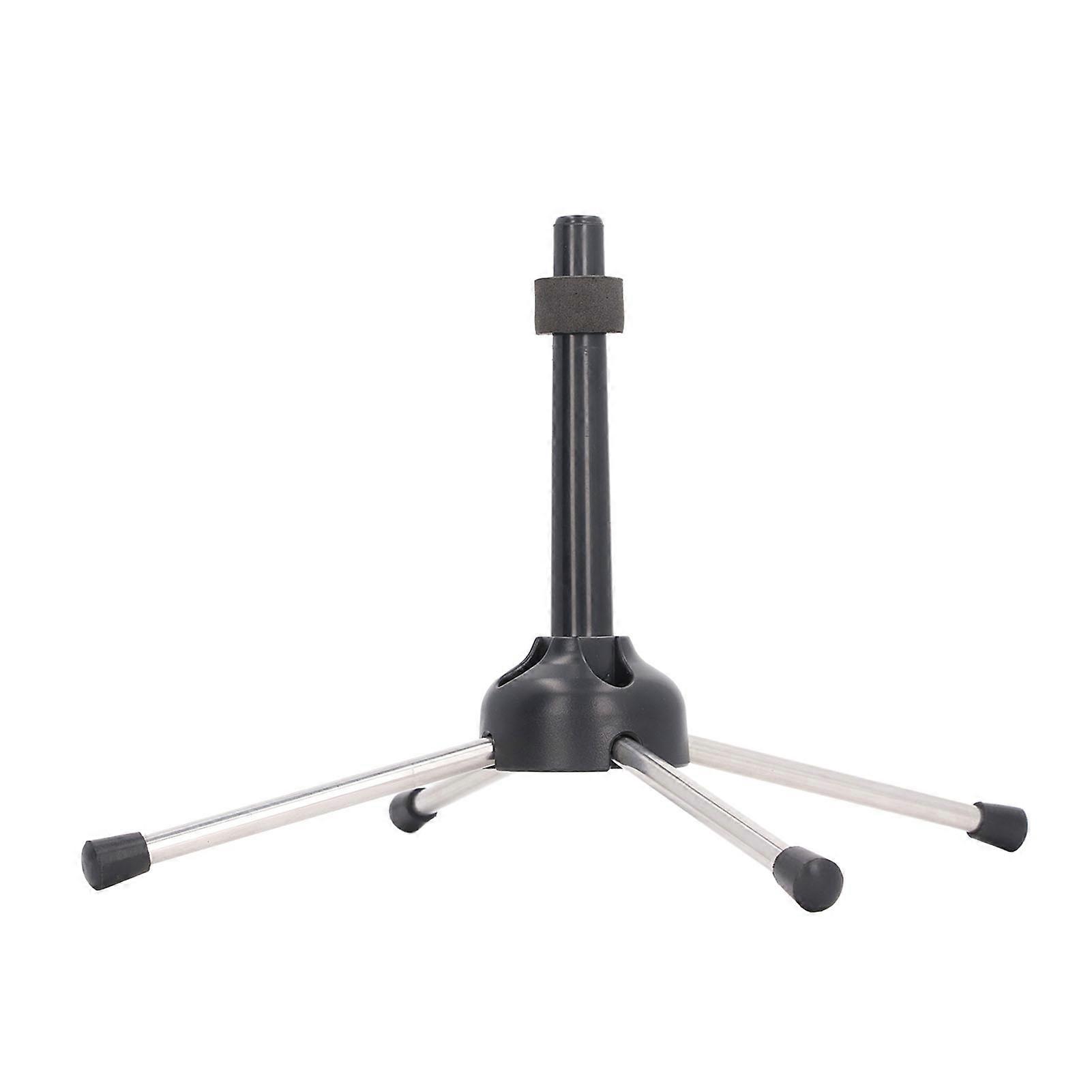 Foldable Clarinet Stand 4-Leg Stable Black Silver Support Holder