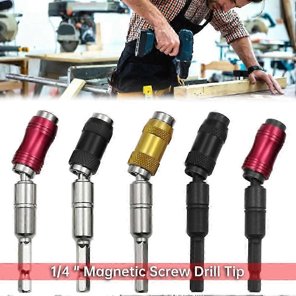Screw Drill Tip Magnetic 1/4" Hex Quick Change Locking Bit Holder Guide Pivot