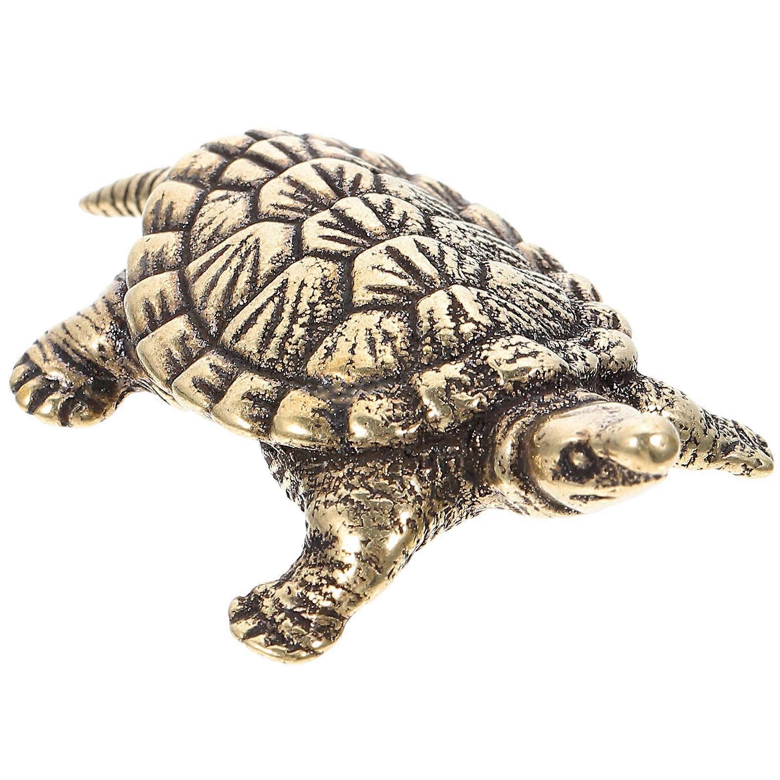 Turtle Sculpture Brass Desktop Decor for Home 5Pcs Set