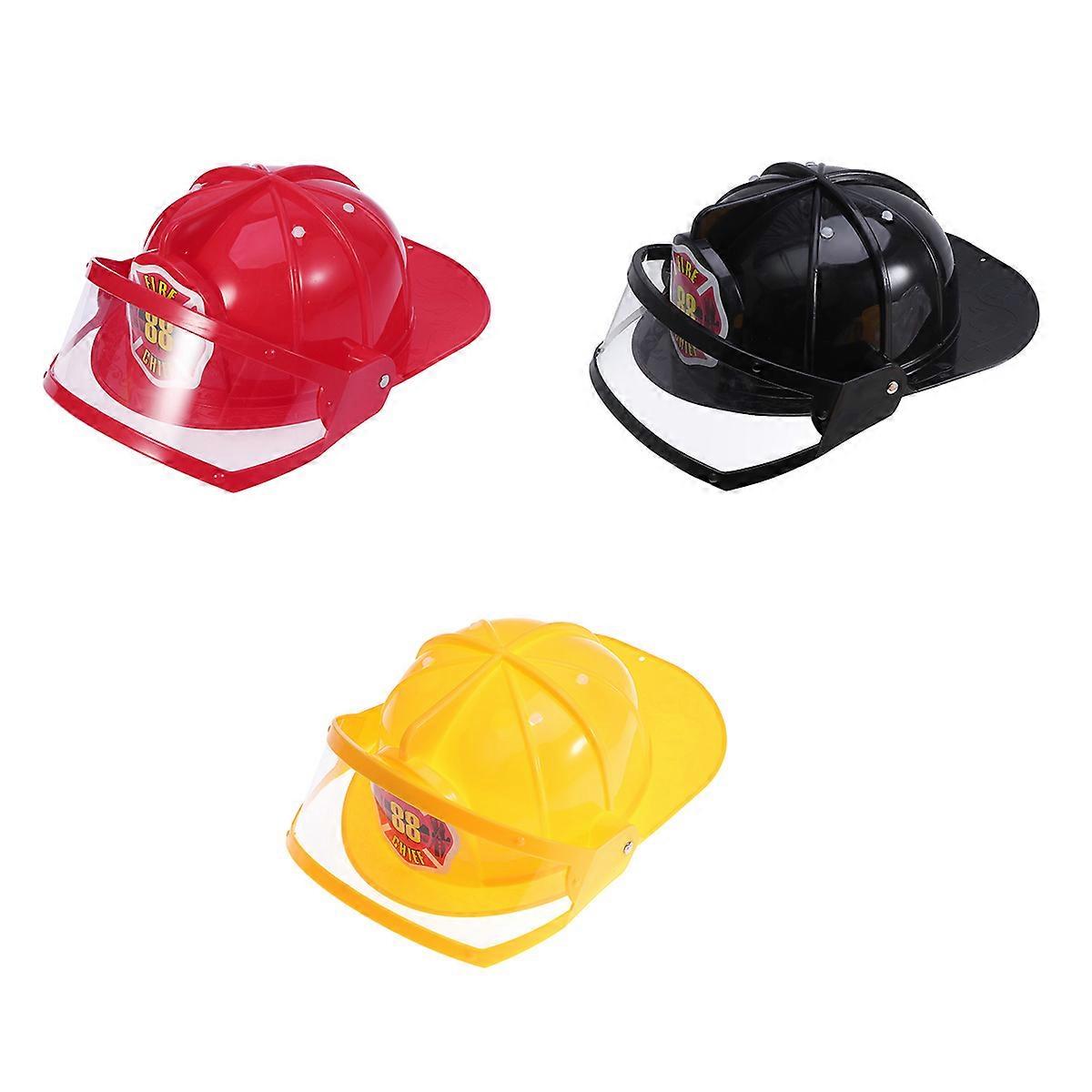 Creative Construction Fire Hat Toy Kid-friendly Design Adjustable Educational Toy for Children Red 1Pack