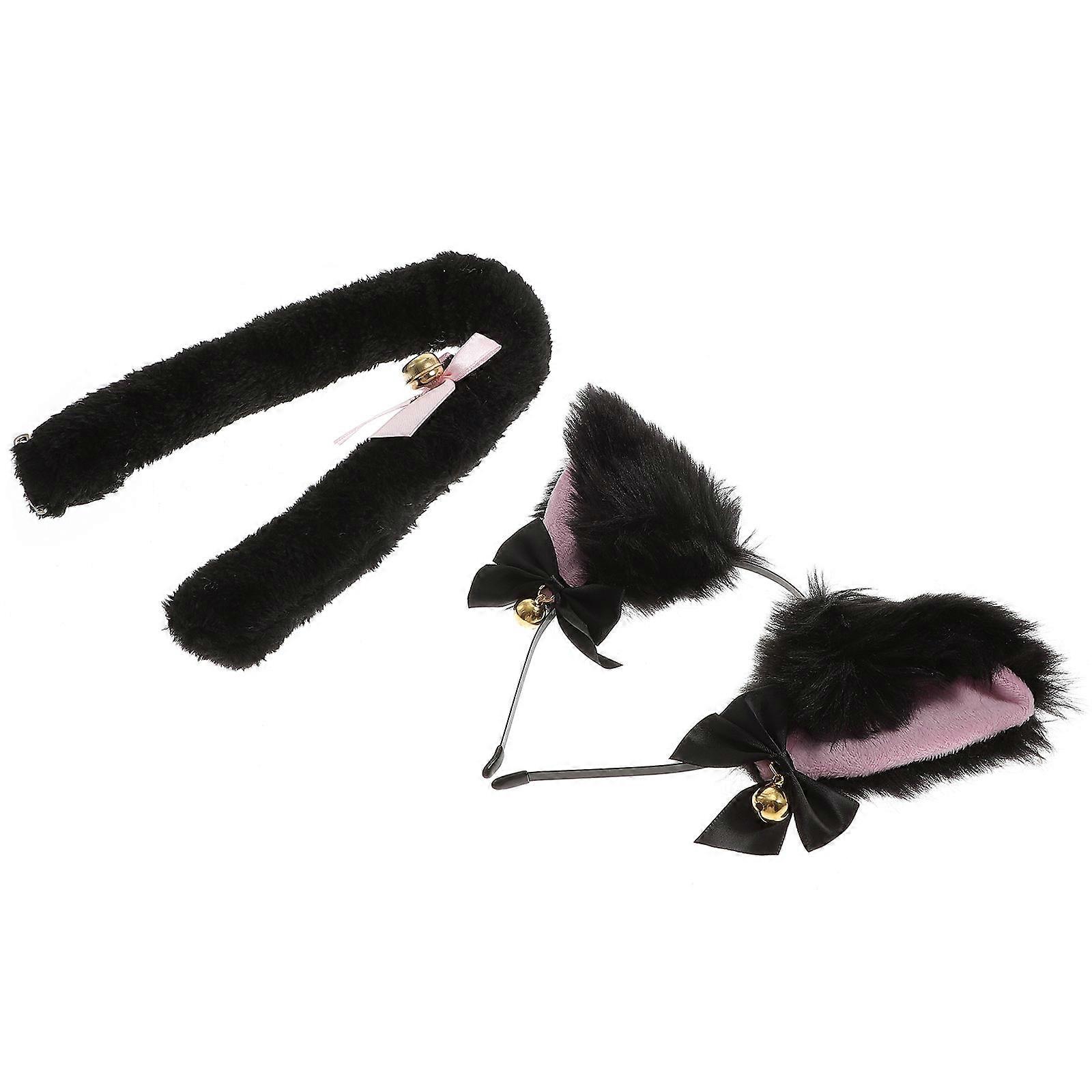 Cat Tail Prop Cosplay Accessory for Stage Performance 6Sets Black