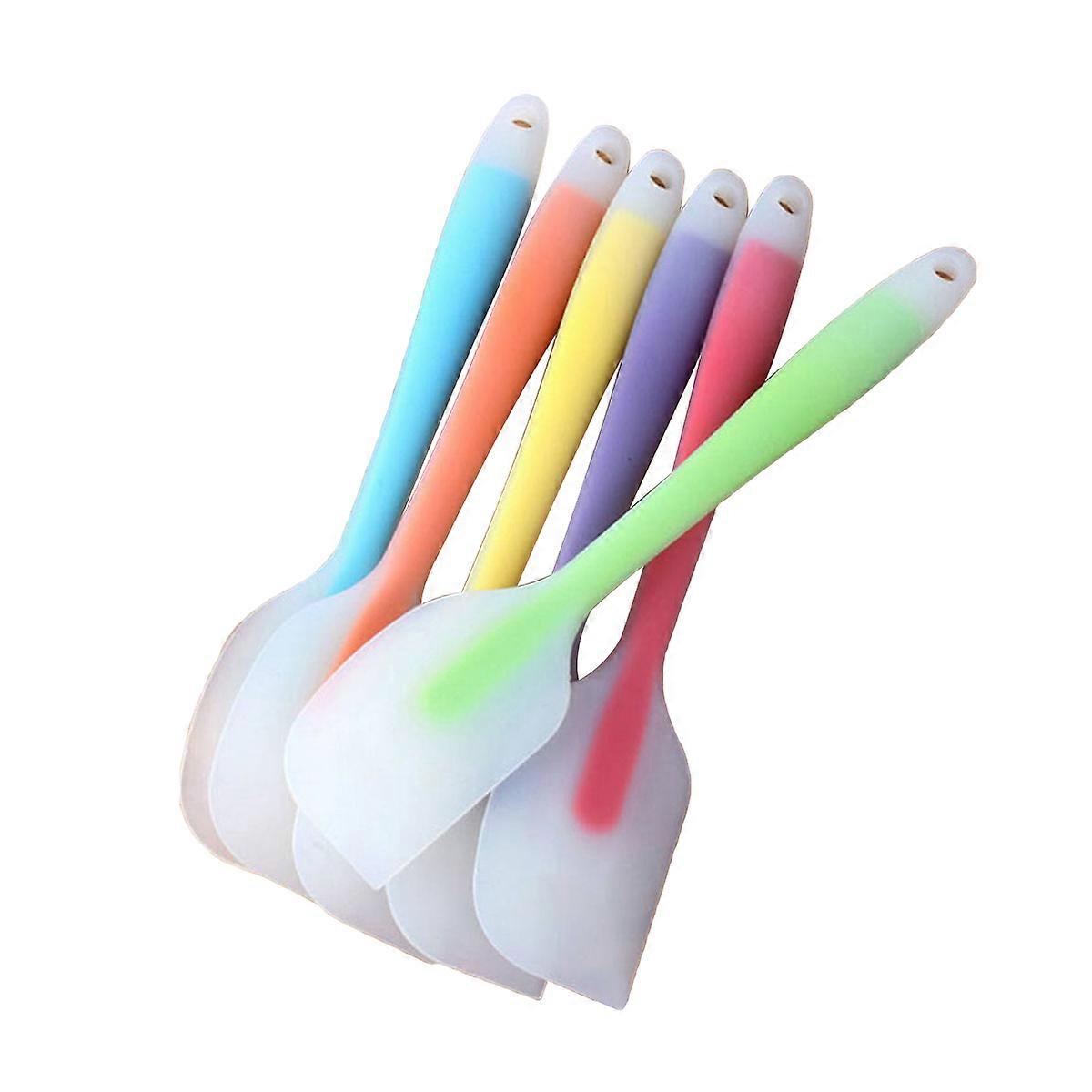 Silicone Spatula Heat Resistant One-Piece Kitchen Utensil for Professional Use Assorted Color Oven Safe 6Pcs