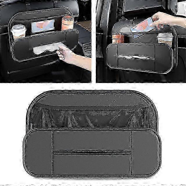 High Capacity Adjustable Car Storage Box Backseat 5 Bag Trunk Organizer Multi-use PU Leather Car Seat Back Organizers with Bag