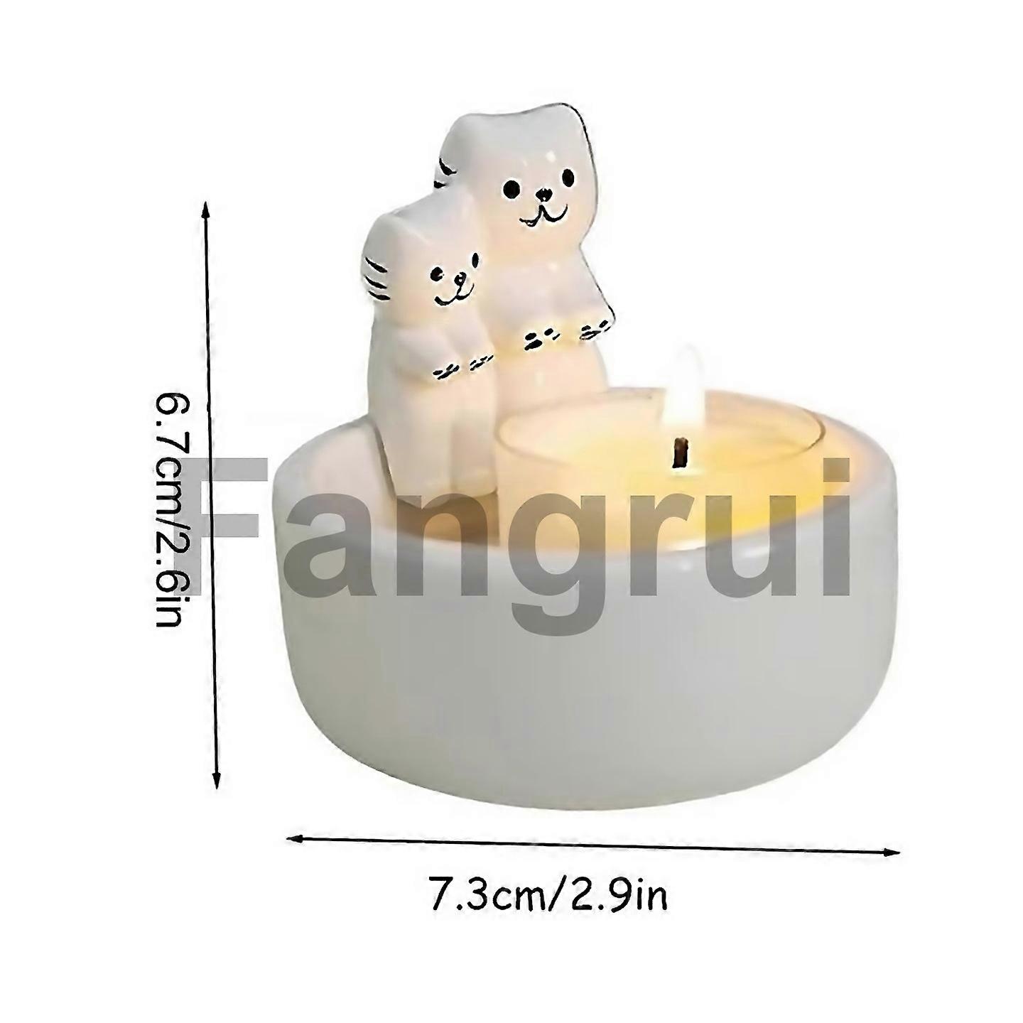 For Ceramic Cat Candlestick Cute Grille Cat Aromatherapy Candlestick