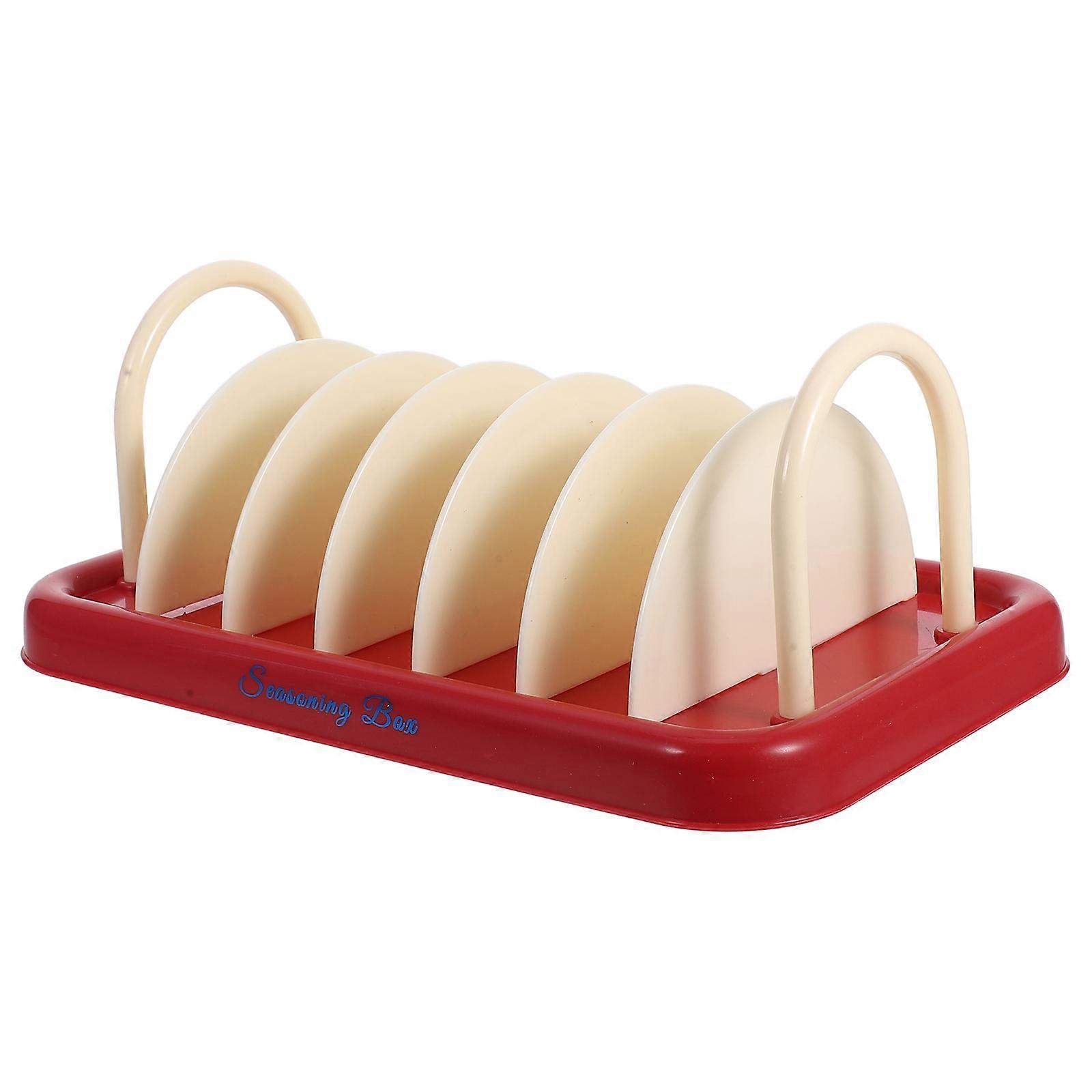 Cutting Board Drying Rack Pot Lid Stand 7 Compartments Countertop Storage Space Saving PP Material Kitchen Items 1Set
