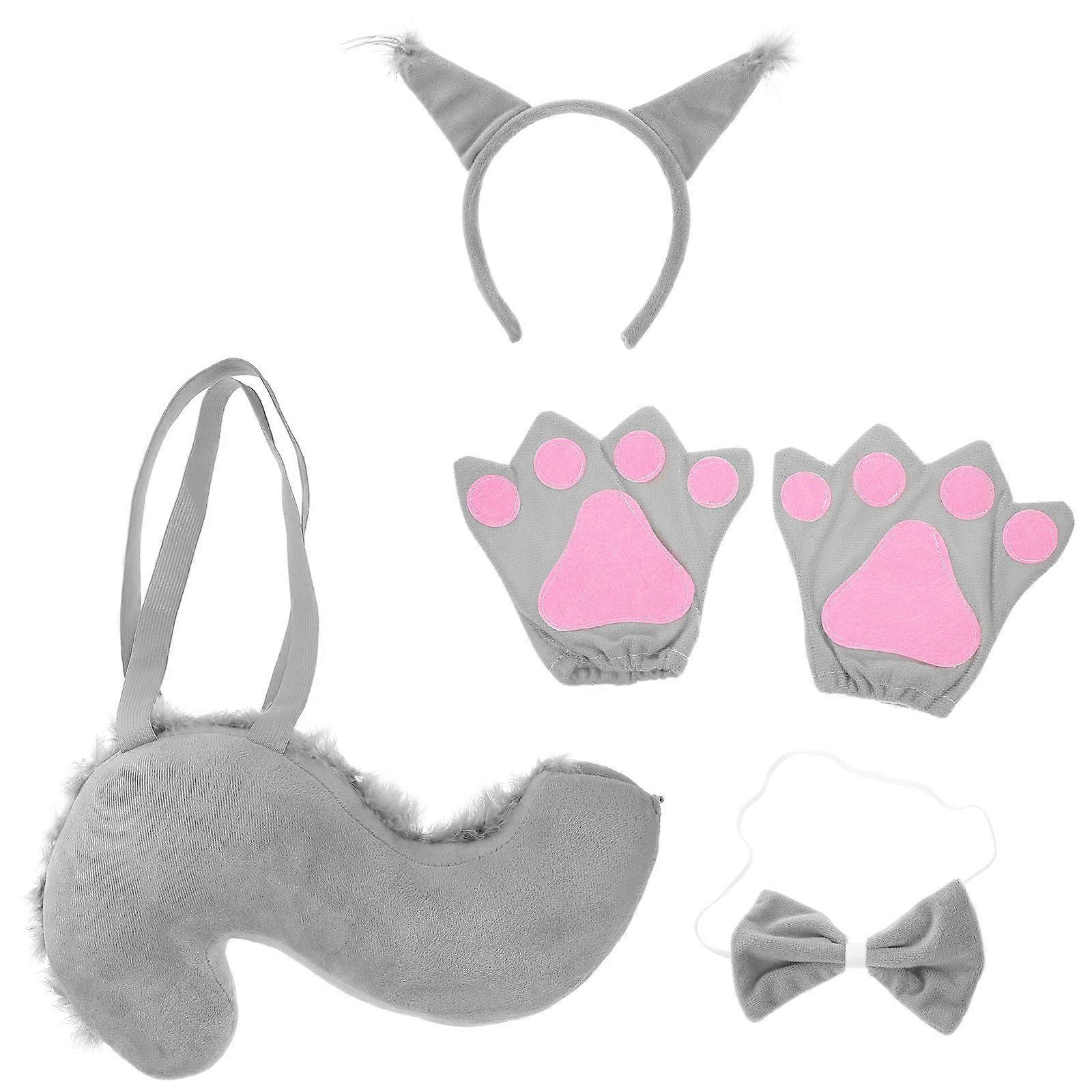 Furry Squirrel Tail And Ears Costume Accessories For Stage Performances Suitable For Children And Adults 1 Set