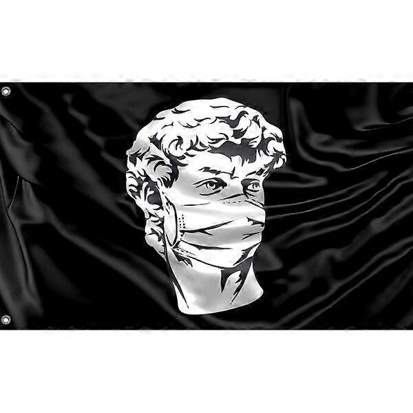 Antique Statue With Mask Flag FG1672