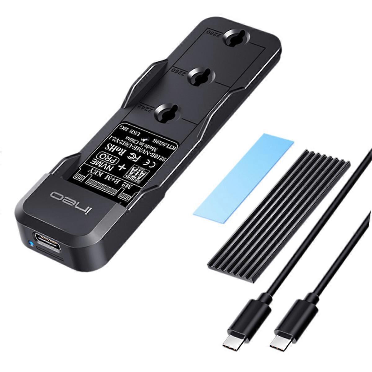M.2 NVMe & SSD Case USB C 20Gbps SSD Case, Tool-Free Supports 2280 2260 2242 2230 M.2 SSD