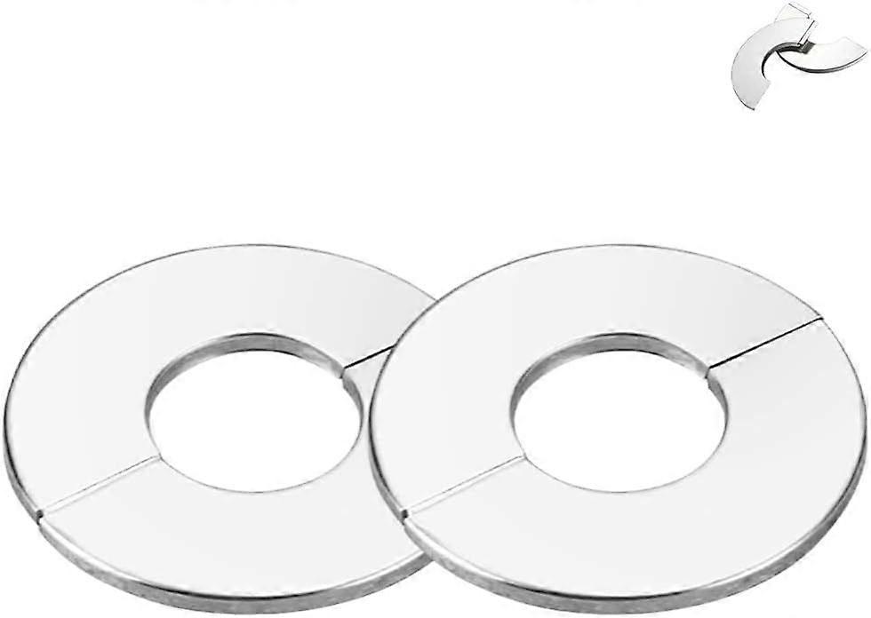 Set of 2 chrome stainless steel faucet covers with 51mm hole