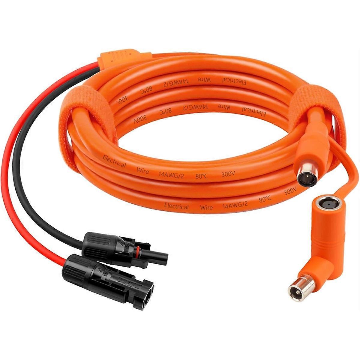 Solar Panel to DC 8mm Adapter Cable 2m, Solar Connector to DC7909/8020 Male Plug Extension Cord, Tinned Copper Wire