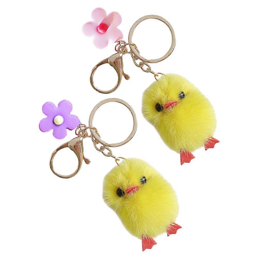 Soft Plush Chick Keychain Cute Toy for Hanging Keys 6Pcs Mini Ornaments