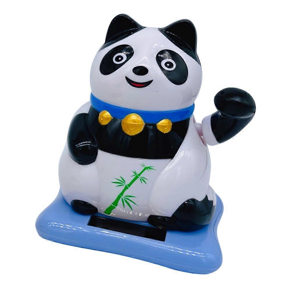 Solar Powered Panda Figurine Car Dashboard Ornament 4Pcs