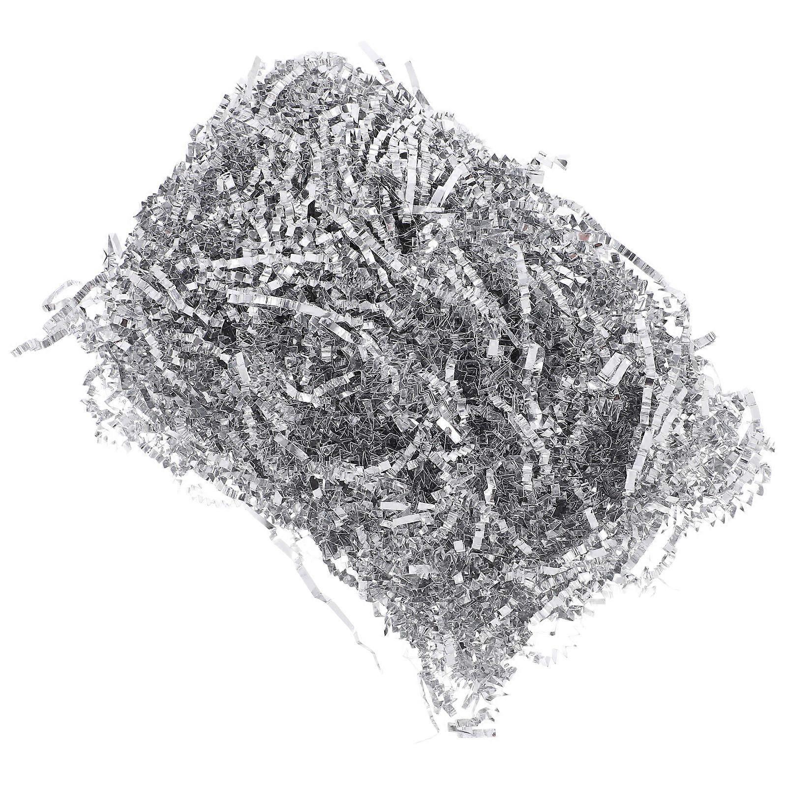 2Pcs Silver Crinkle Cut Paper Filler for Basket and Present Box