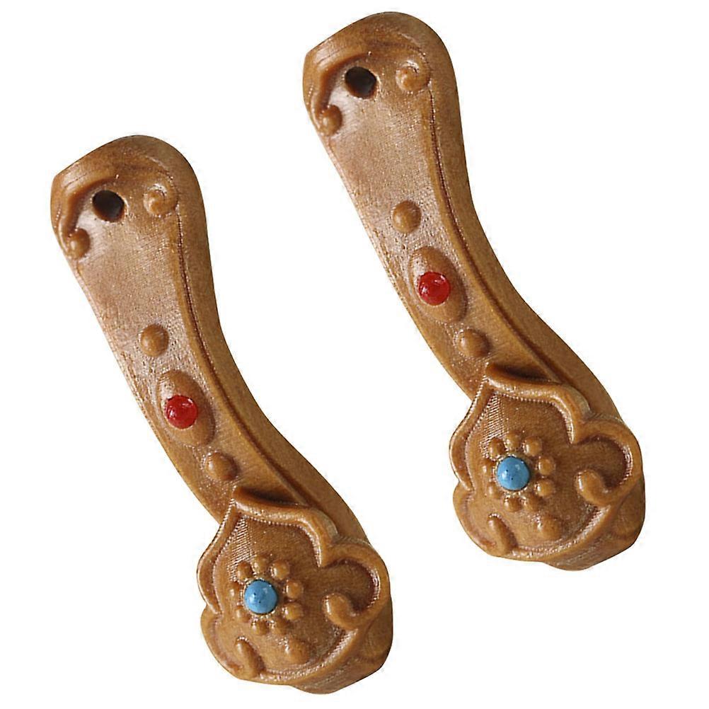 Chinese Ruyi Pendant for DIY Keychain Making 4Pcs Wood Set