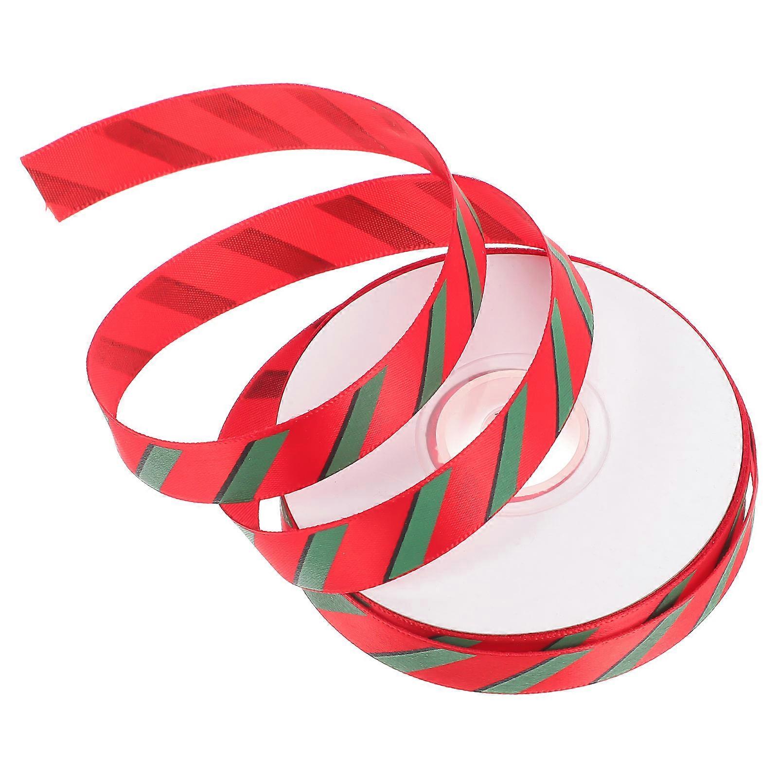 Christmas Ribbon Gift Box Wrapping for Decoration 1 Roll Red Polyester