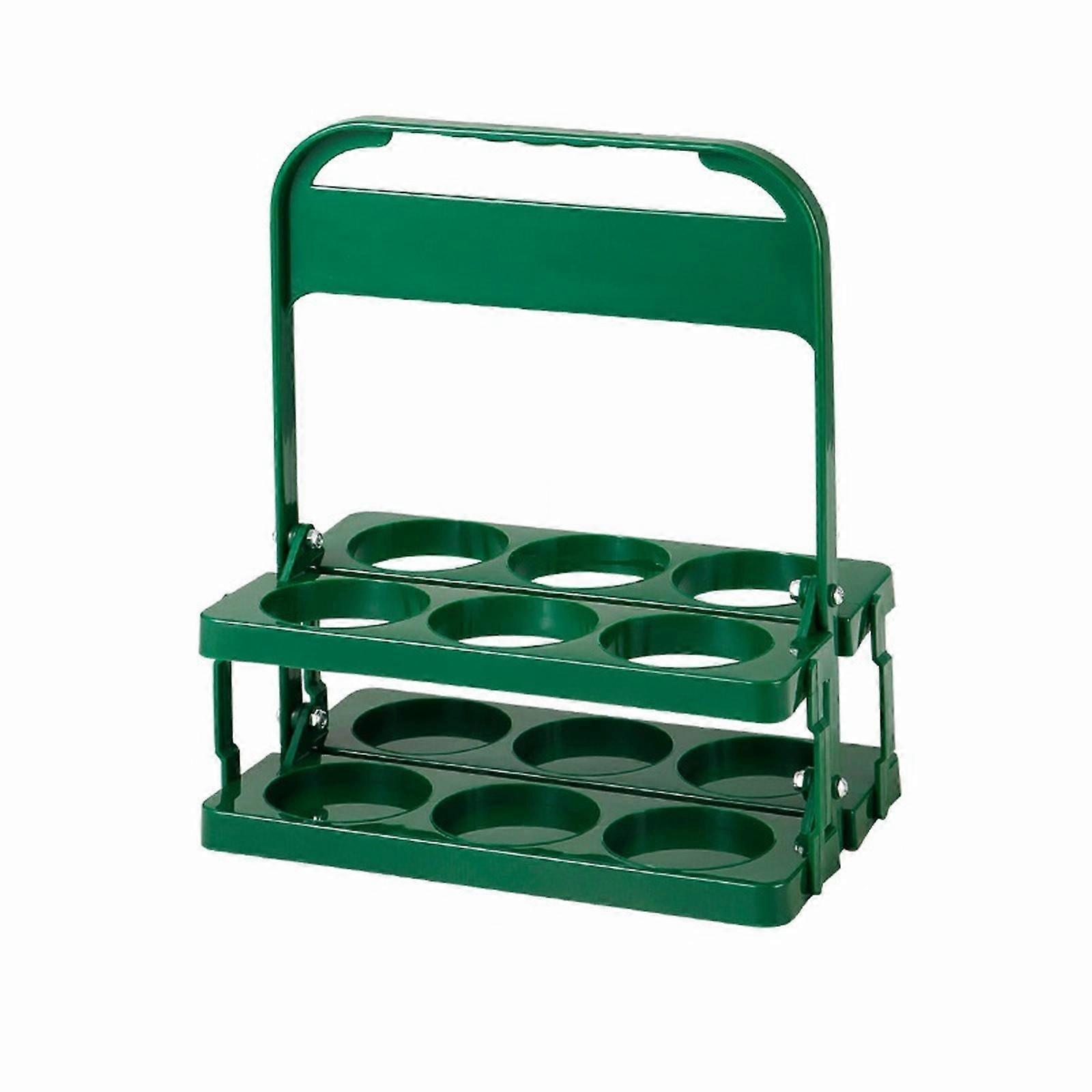 Uanit Portable 6-Hole Cup Holder Carrier, Foldable Plastic Drink Carrier with Handle, Reusable, Compatible with Big Cups