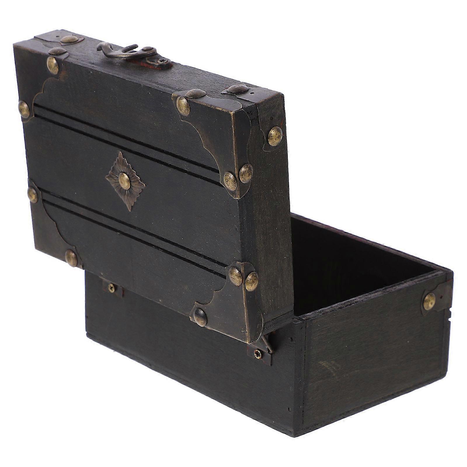Wooden Storage Box for Keepsake Purpose with 5Pcs Vintage Treasure Chest