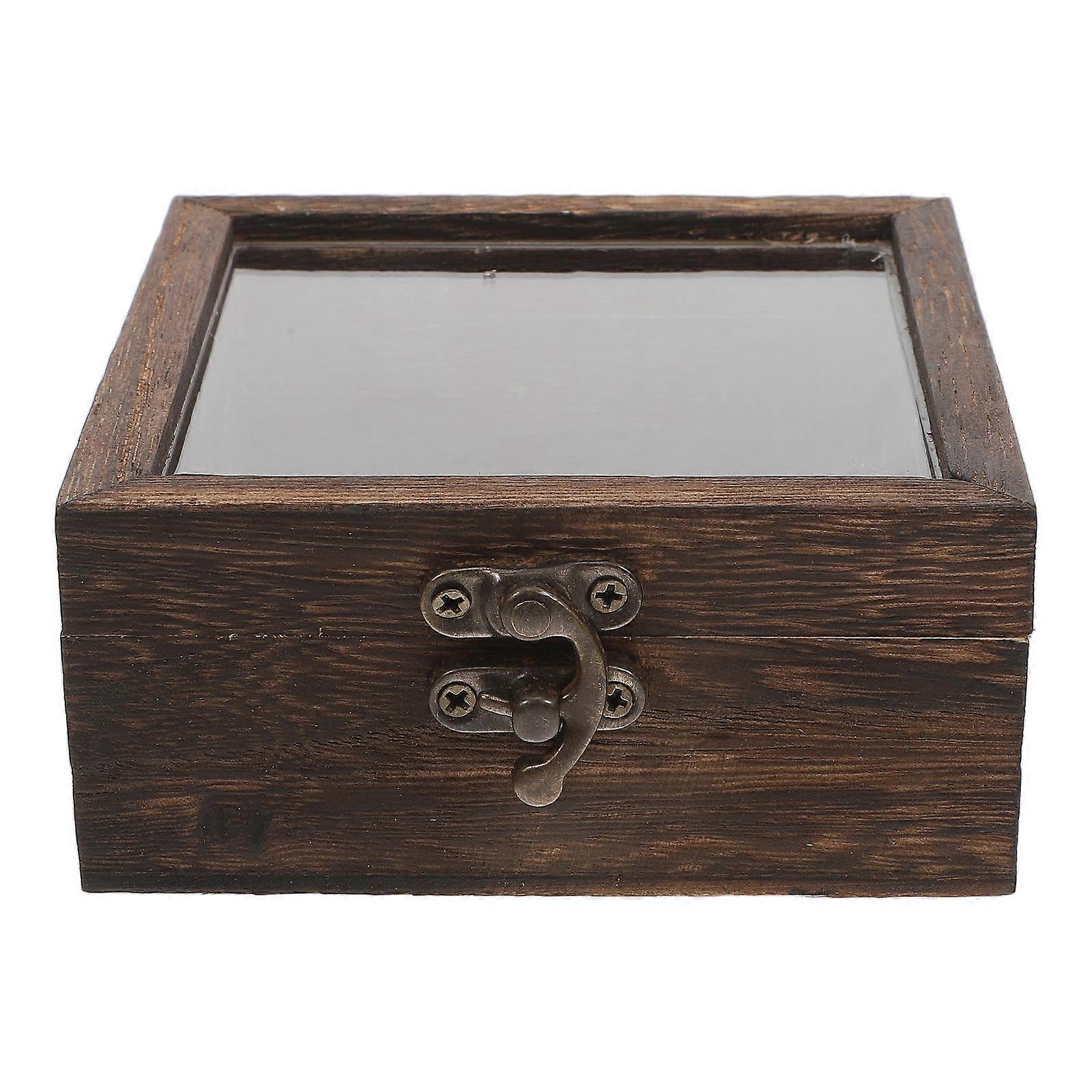 Butterfly Collection Box Wooden Storage Case For Home Decor Light Brown Color 1Pack