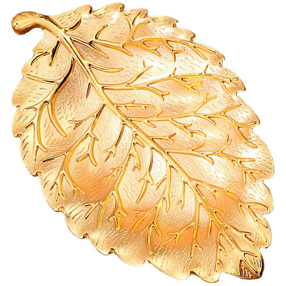 5Pcs Food Storage Plate Leaf Shape Ideal For Picnics And Parties Great For Storing Dried Food And Snacks Golden Color