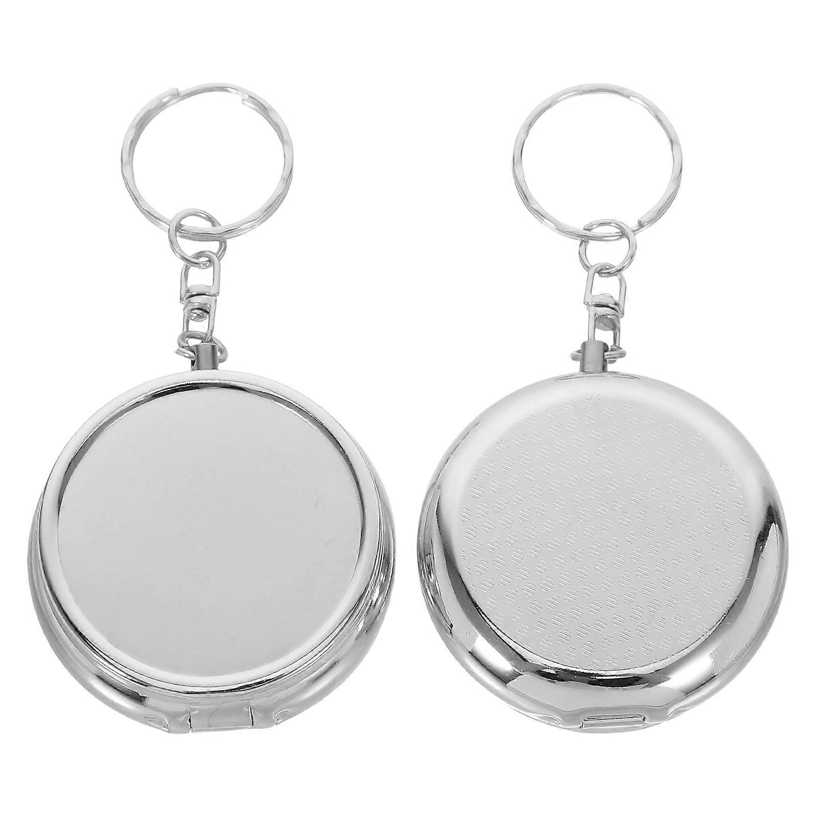 Mini Portable Pill Case Keychain for Emergency Medication 4Pcs Storage