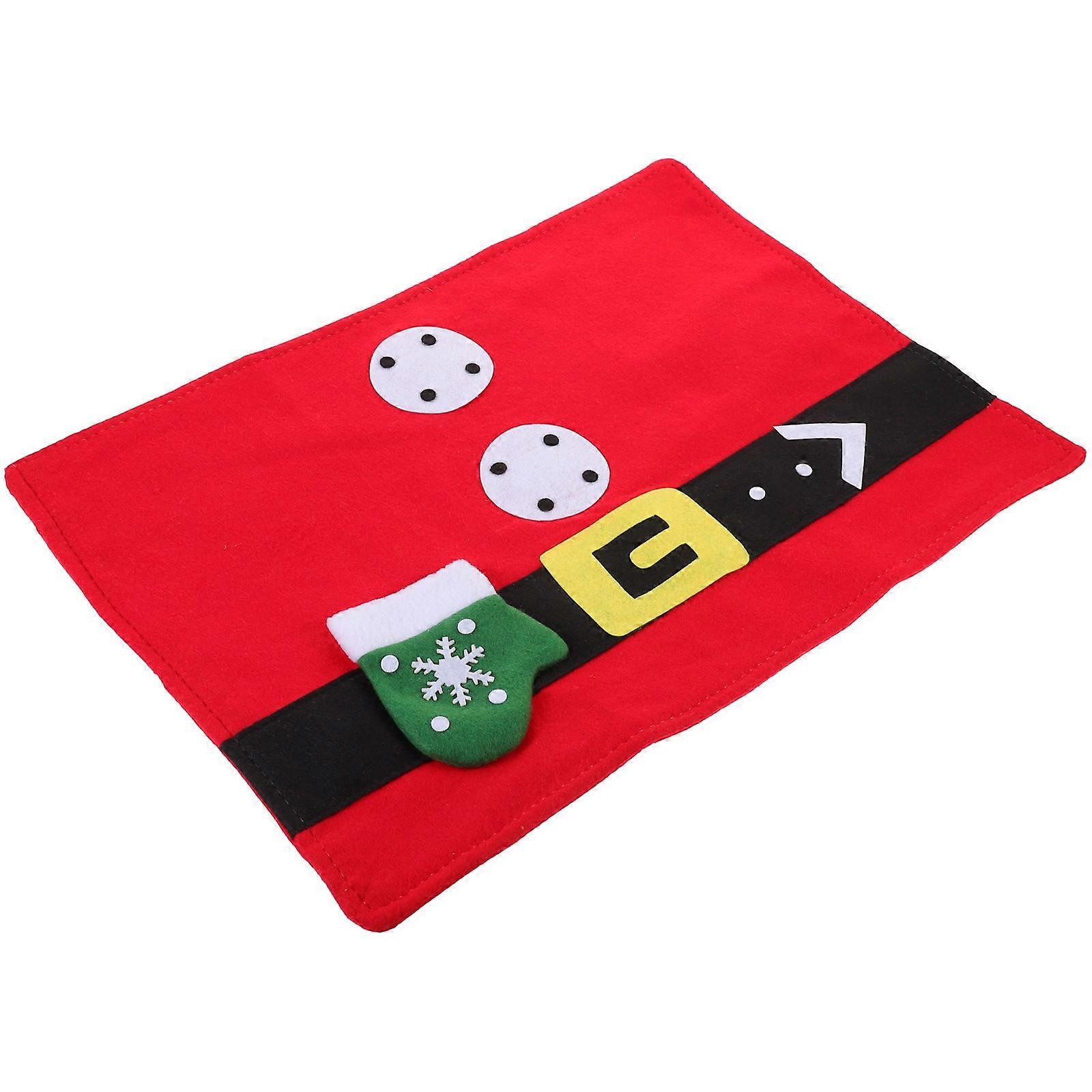 Christmas Tableware Fabric Pad Elf Design for Table Protection 2Pcs