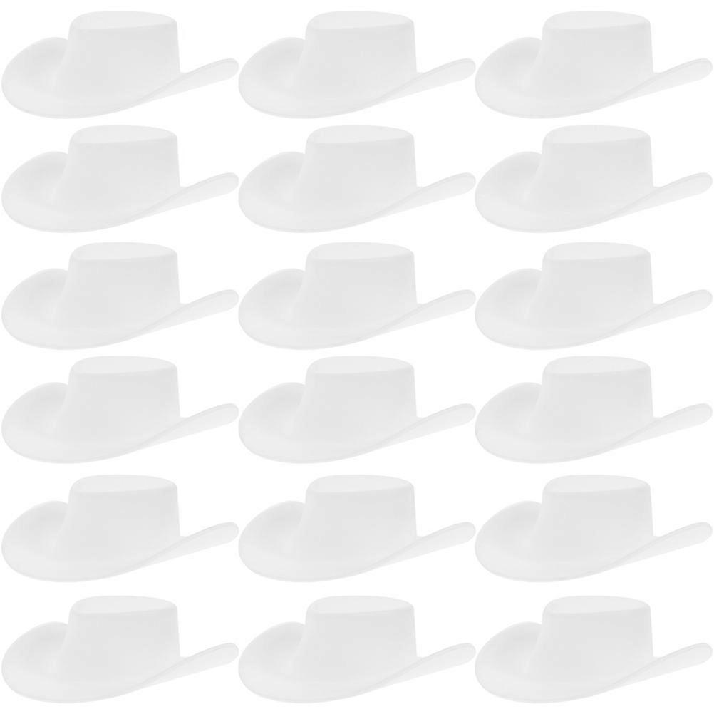 Craft Mini Hats Tiny Cowboy Hats for Doll Use 150Pcs White