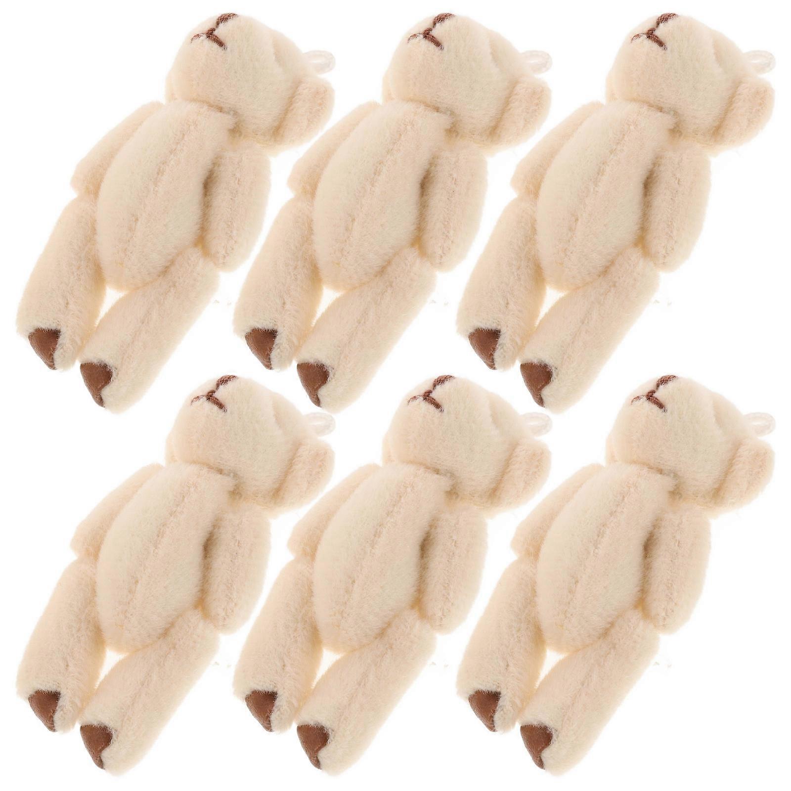 3Pcs Plush Tiny Bear Keychains Mini Bears For Kids Daily Use 6.50X3.00X2.50CM Imaginative Play Decoration