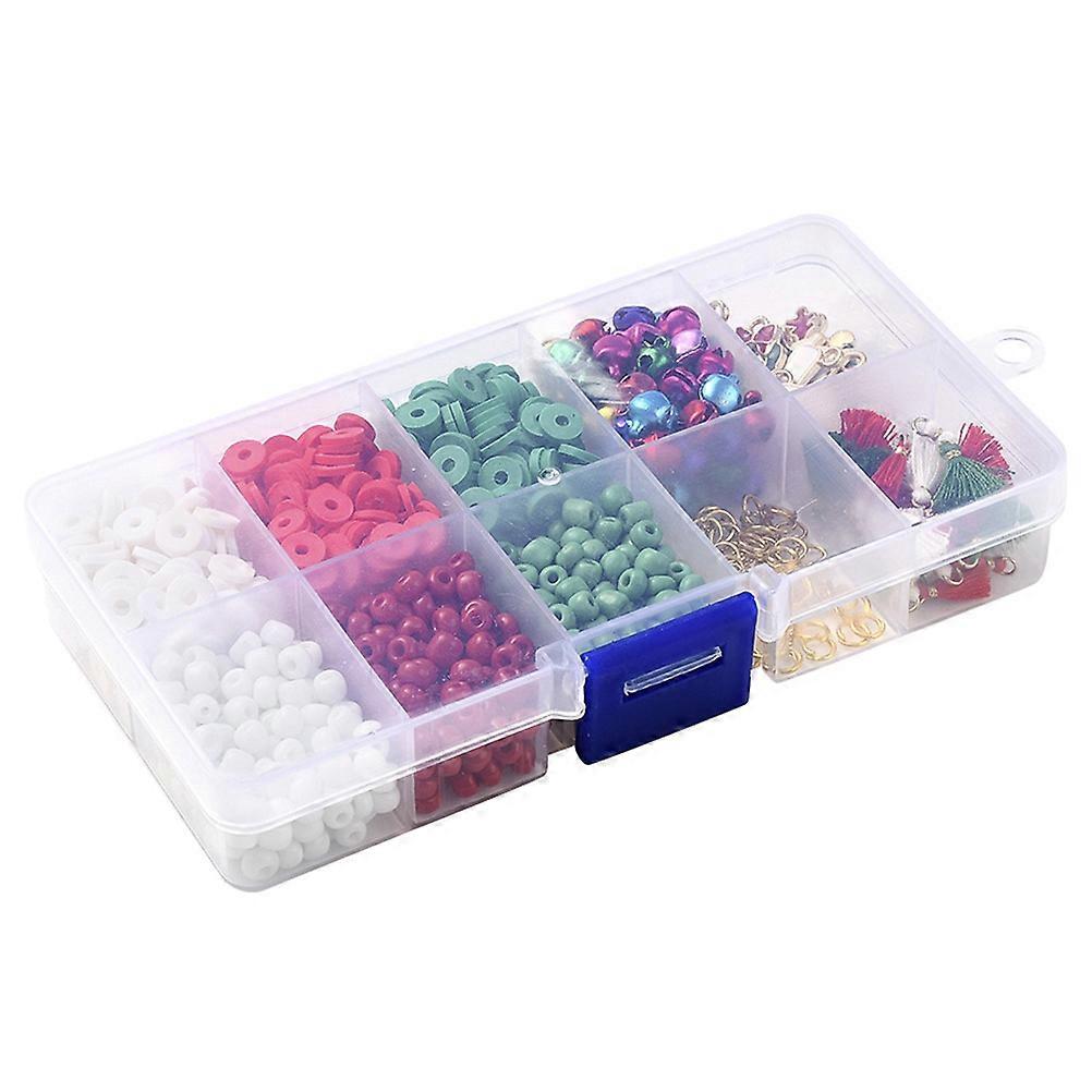 Diy Earring Loose Beads Pendant Shape Christmas New Year Multi Material Soft Clay Alloy Polyester Storage 1 Set
