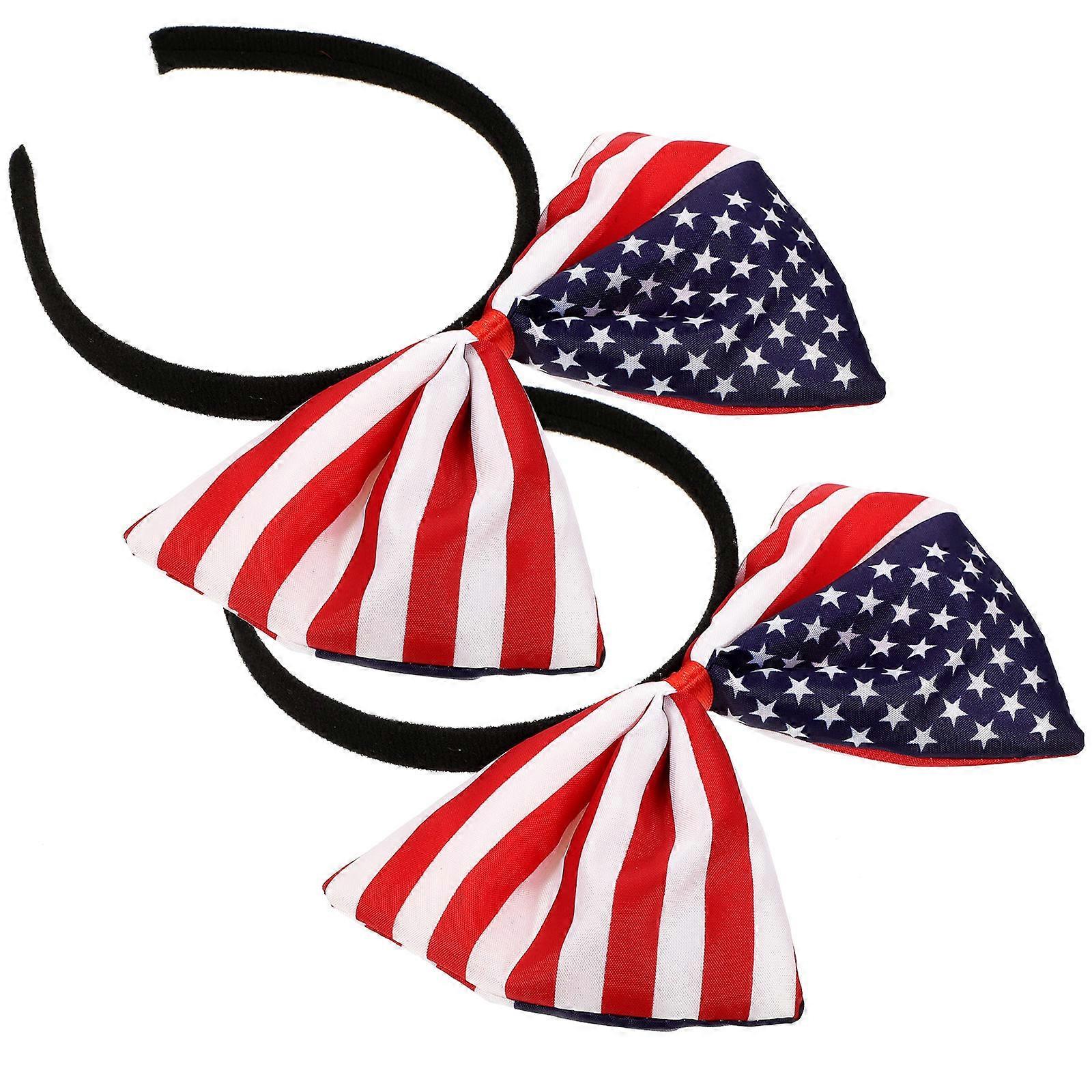 American Flag Headbands Bow Headband for 4th of July 8Pcs Set