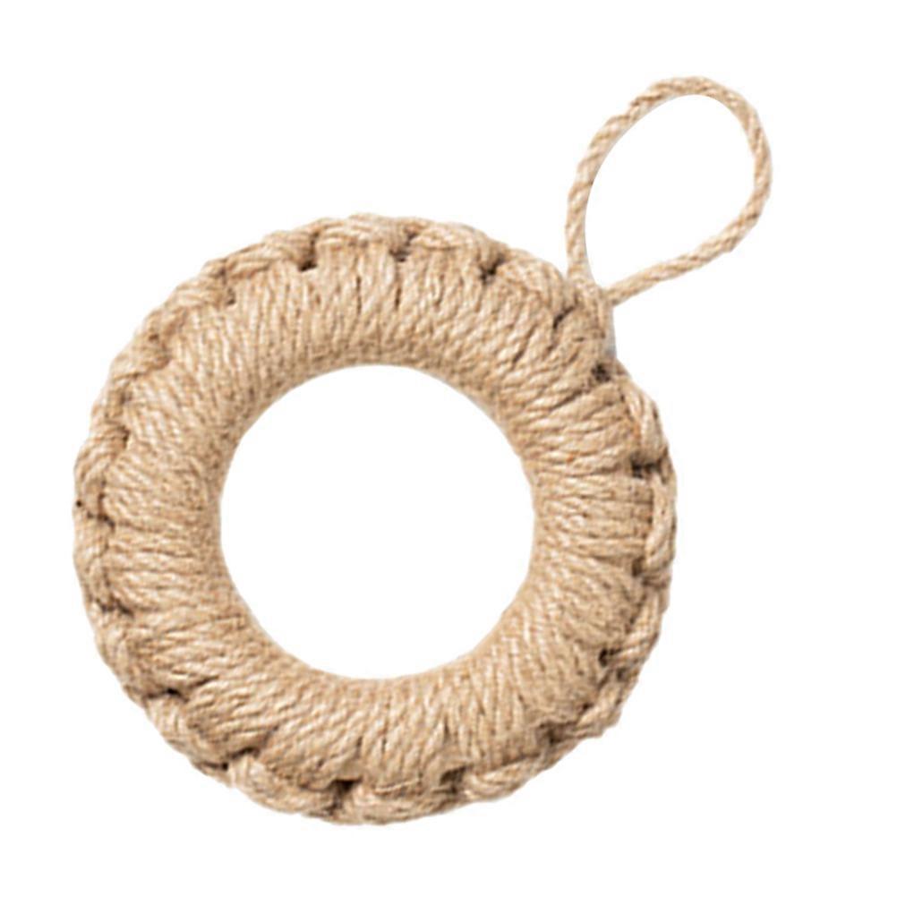 Beige Woven Placemat for Cup Use 3Pcs Handwoven Round Table Mats