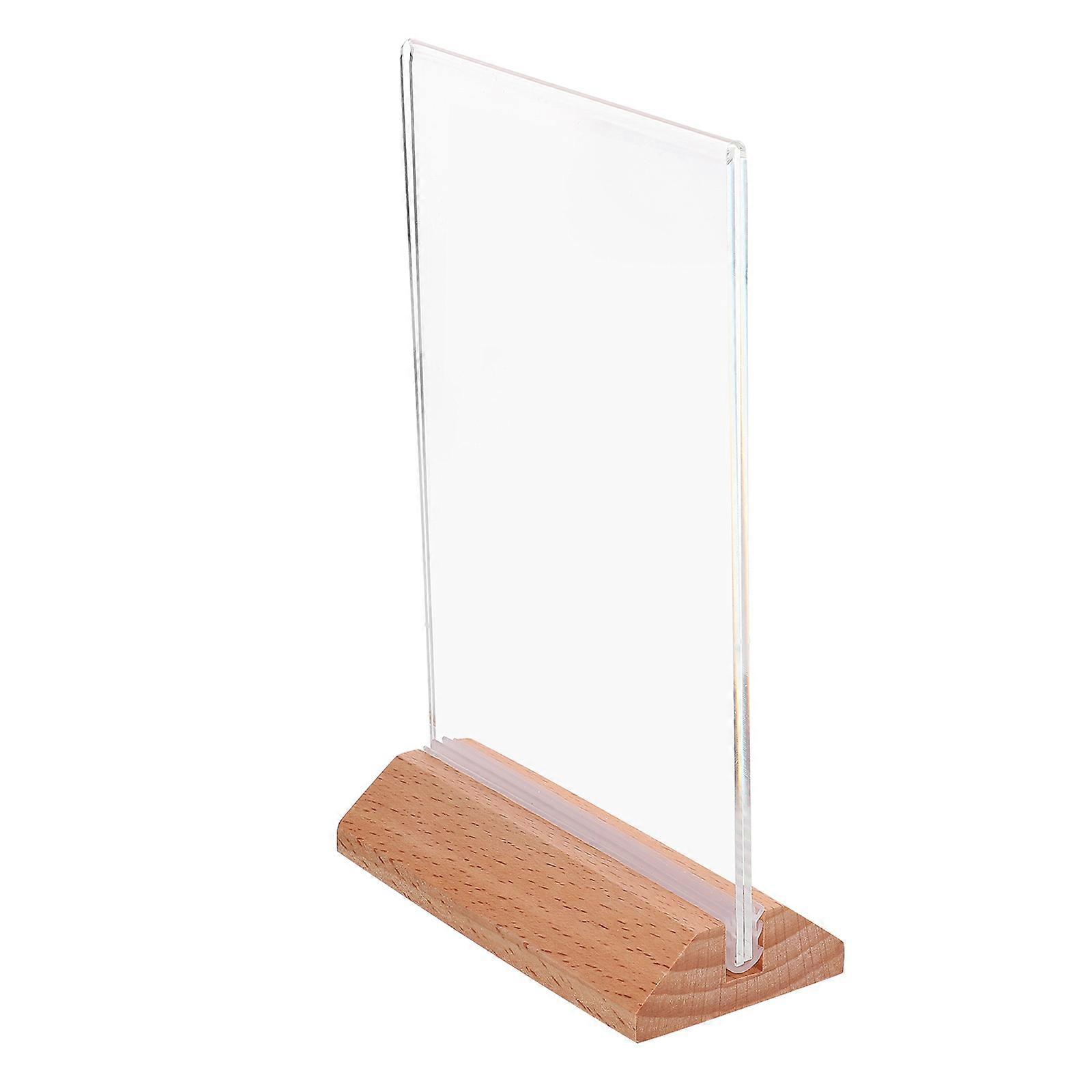 Transparent Acrylic Sign Holder Stand With Vertical Double-Sided Design For Offices And Exhibitions 6.3X3.9X2In Menu Display 6Pcs