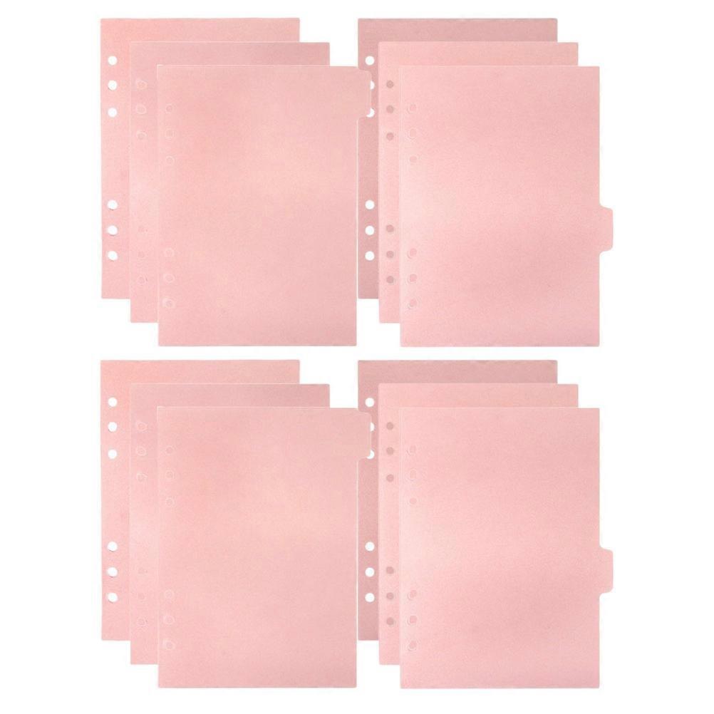 Plastic Binder Index Divider Document Separation Quick Reference Reusable Pink Color 6SheetsSet For Manuals Reports
