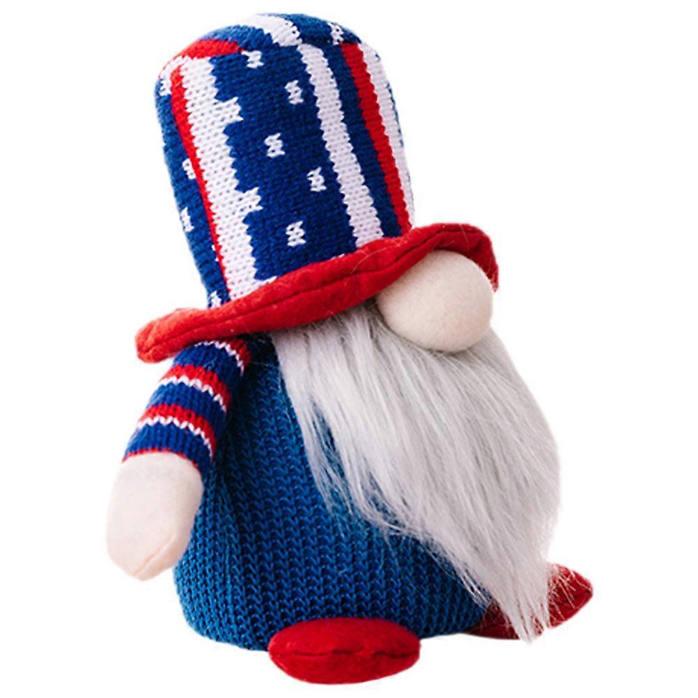 Lighted Patriotic Gnome Decor for 5Pcs Independence Day Knitted Gnome Display