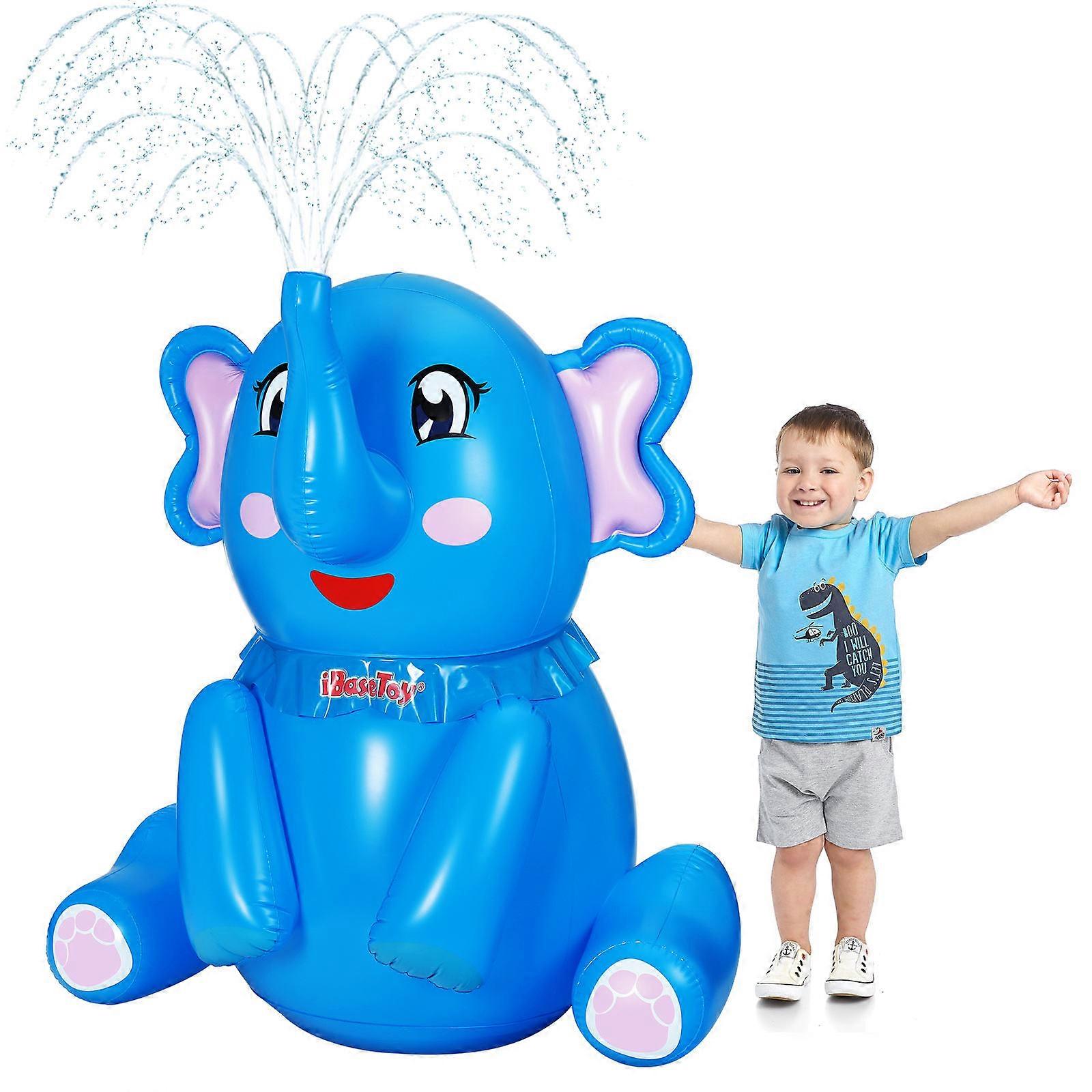 Inflatable Elephant Water Sprinkler for Playing Water Ibasetoy Blue