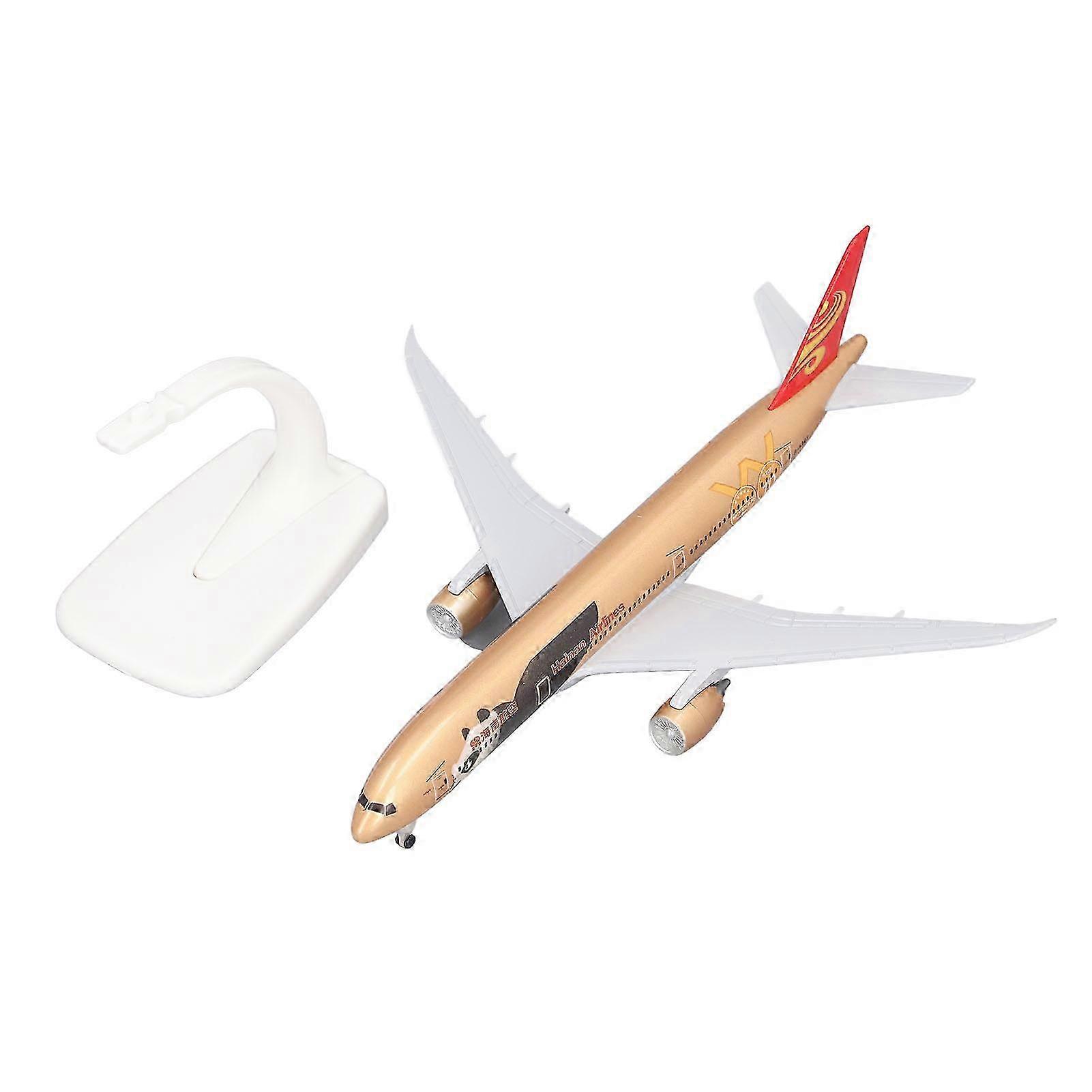 2025 787 Alloy Airplane with Landing Gear Stable Base Realistic Highly Collectible Metal Diecast Aircraft Model Gold