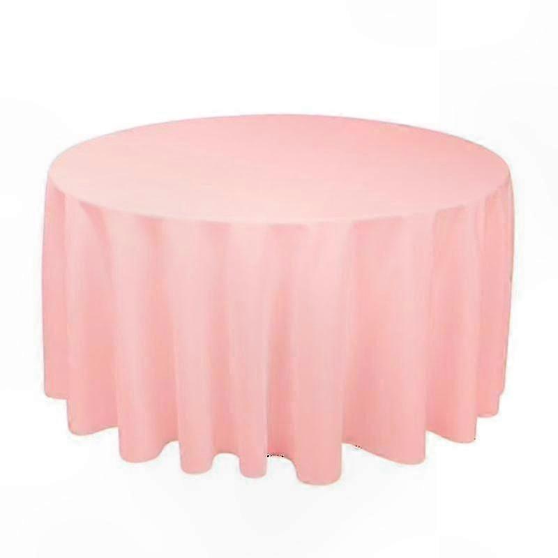 Solid Color Polyester Table Cover for Party and Home Decor Round Shape