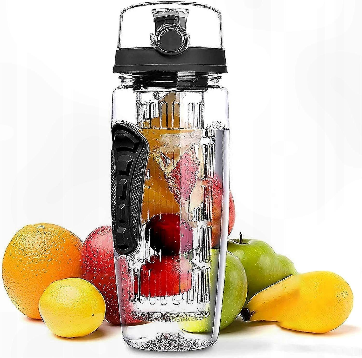 Double-Wall Vacuum Insulated Drink Bottle with Infuser and Fruit Chamber - Durable Thermal Flask for Hydration on the Go