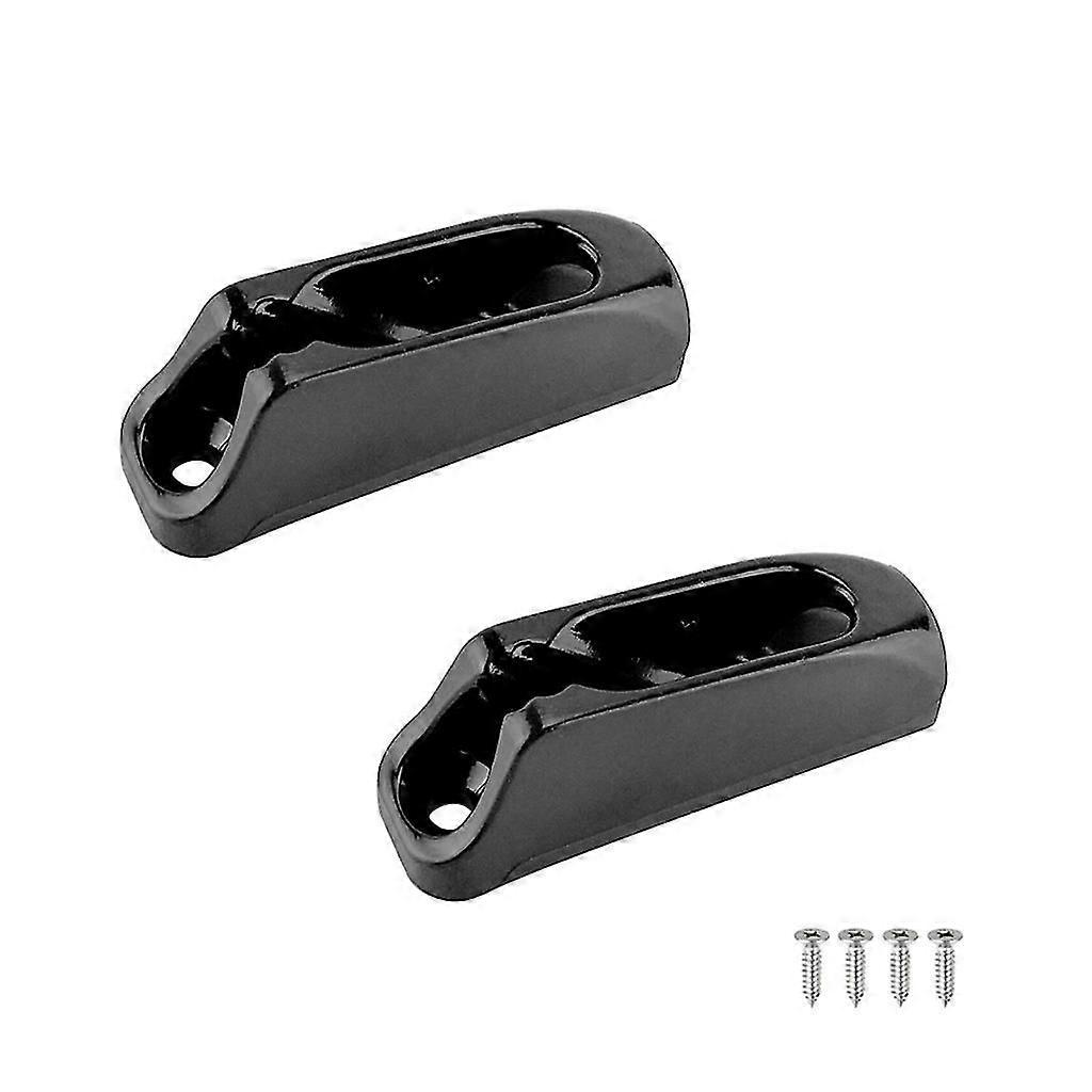2 Pack Boat Jam Cleat Self-lock Reb Sort Nylon Musling Klampe Snor Strammer